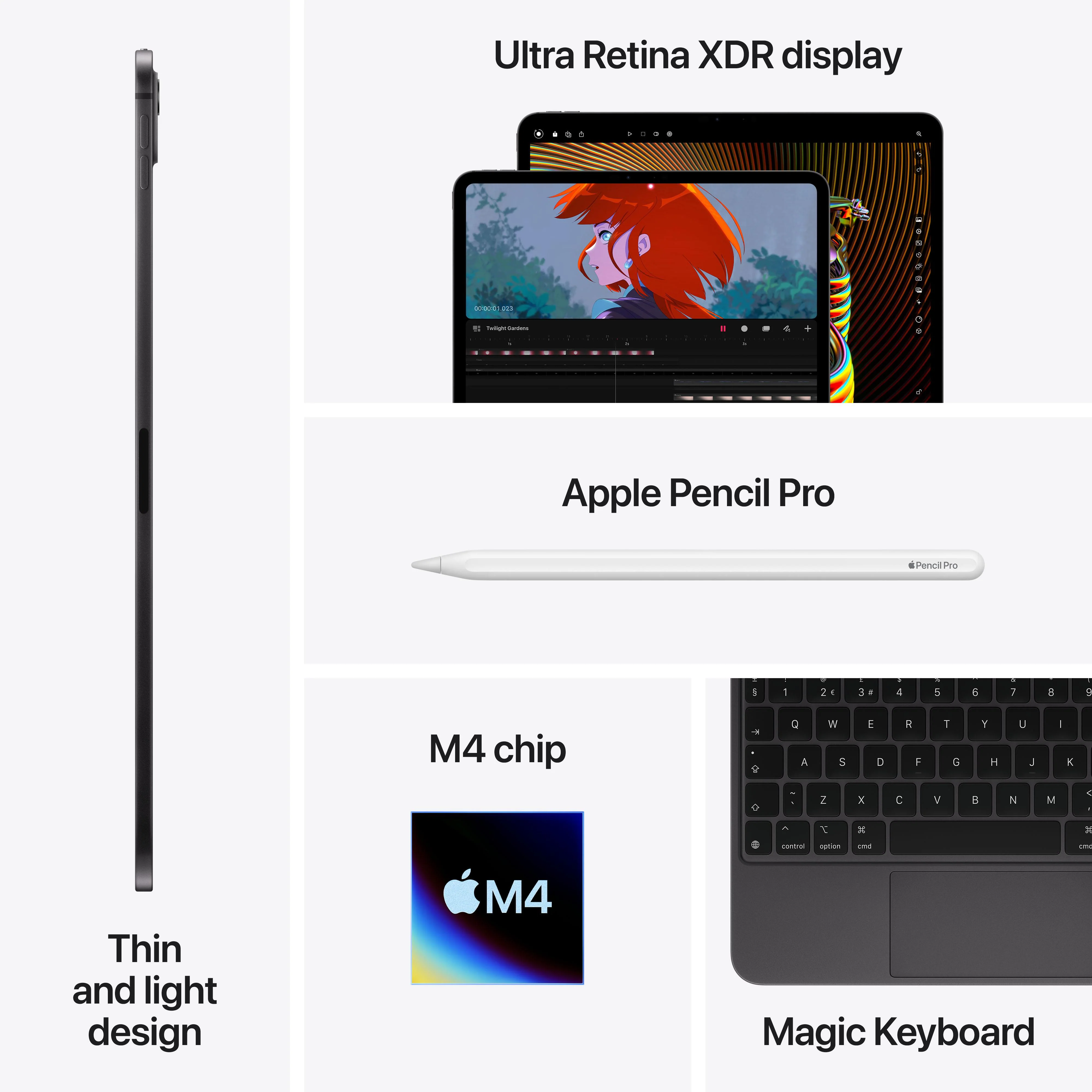 11-inch iPad Pro Wi-Fi + Cellular 1TB Standard Glass - Space Black (M4) - Image 9
