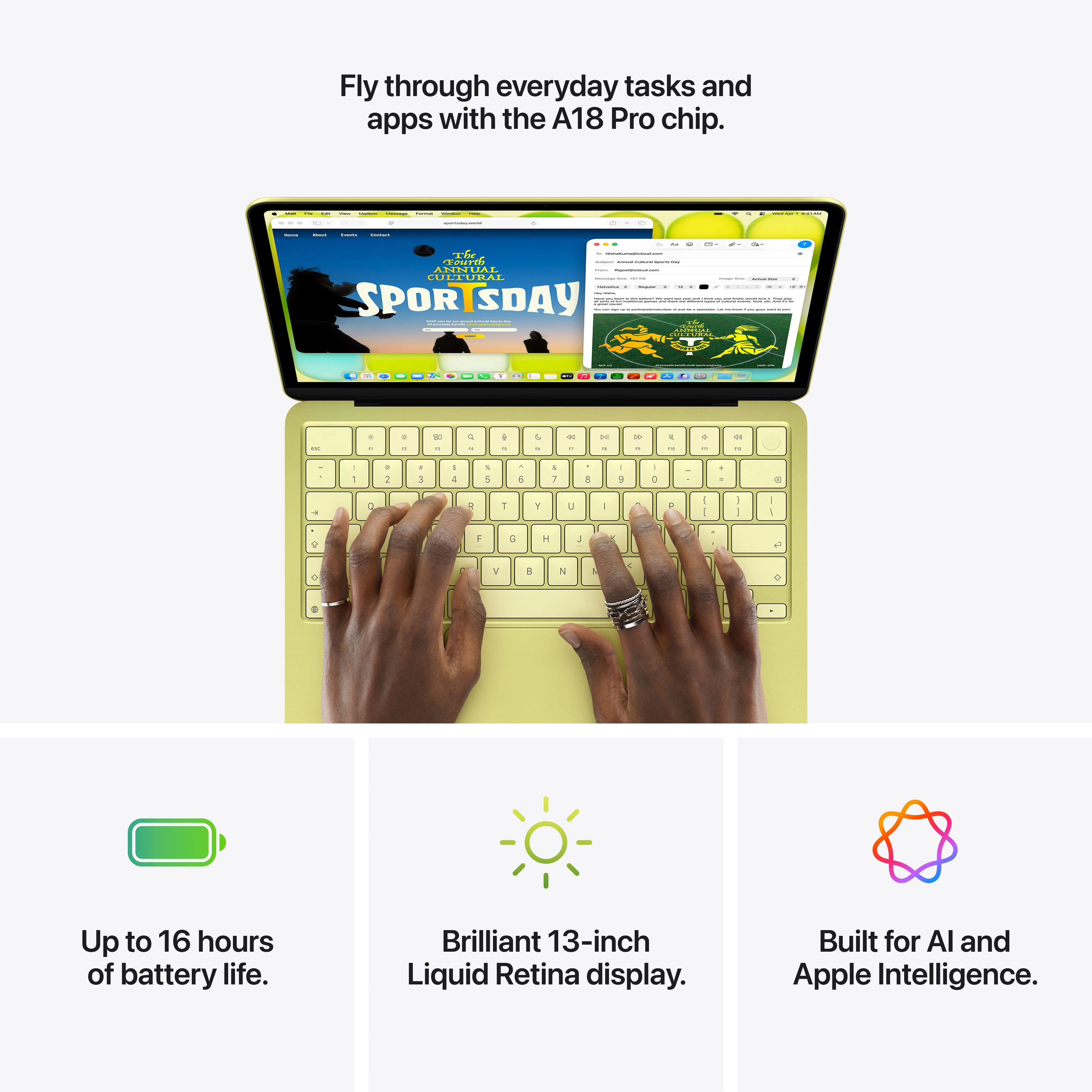 13-inch MacBook Neo: Apple A18 Pro chip with 6‑core CPU and 5‑core GPU, Magic Keyboard with Touch ID, 512GB SSD - Indigo - Deposit - Image 9