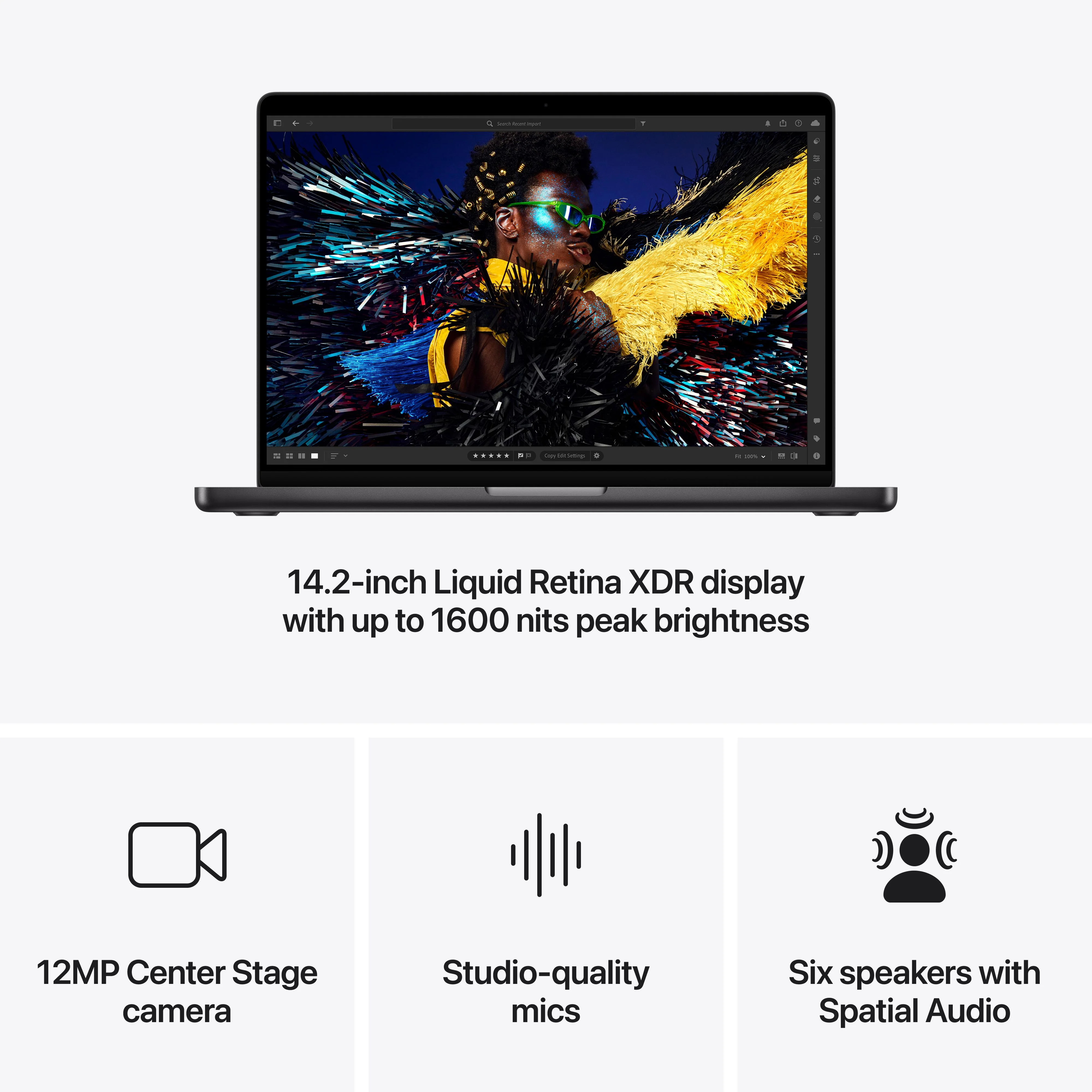 14-inch MacBook Pro: Apple M4 Pro chip with 12‑core CPU and 16‑core GPU, 512GB SSD - Space Black - Image 6
