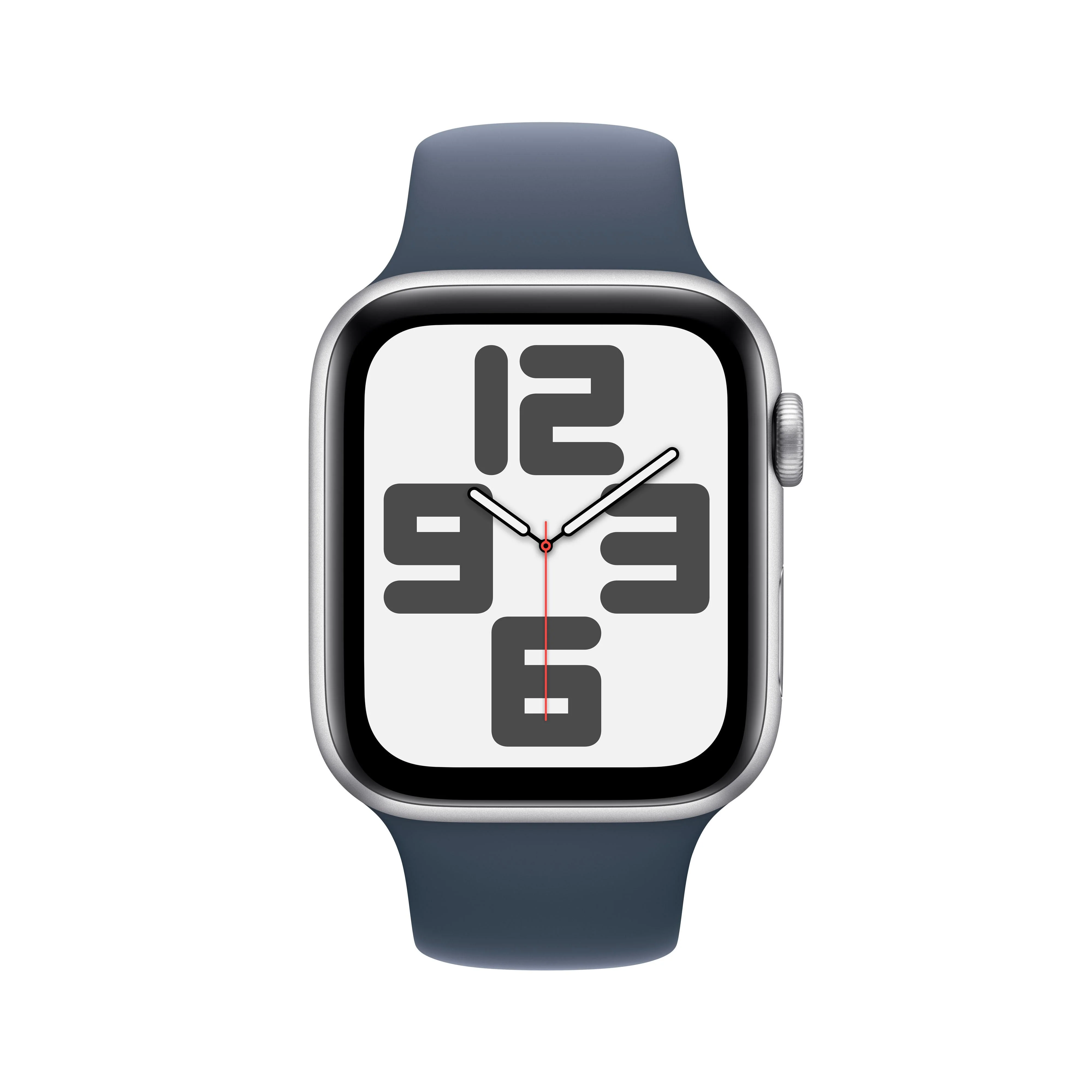Apple Watch SE GPS 44mm Silver Aluminium Case with Storm Blue Sport Band - M/L - Image 2