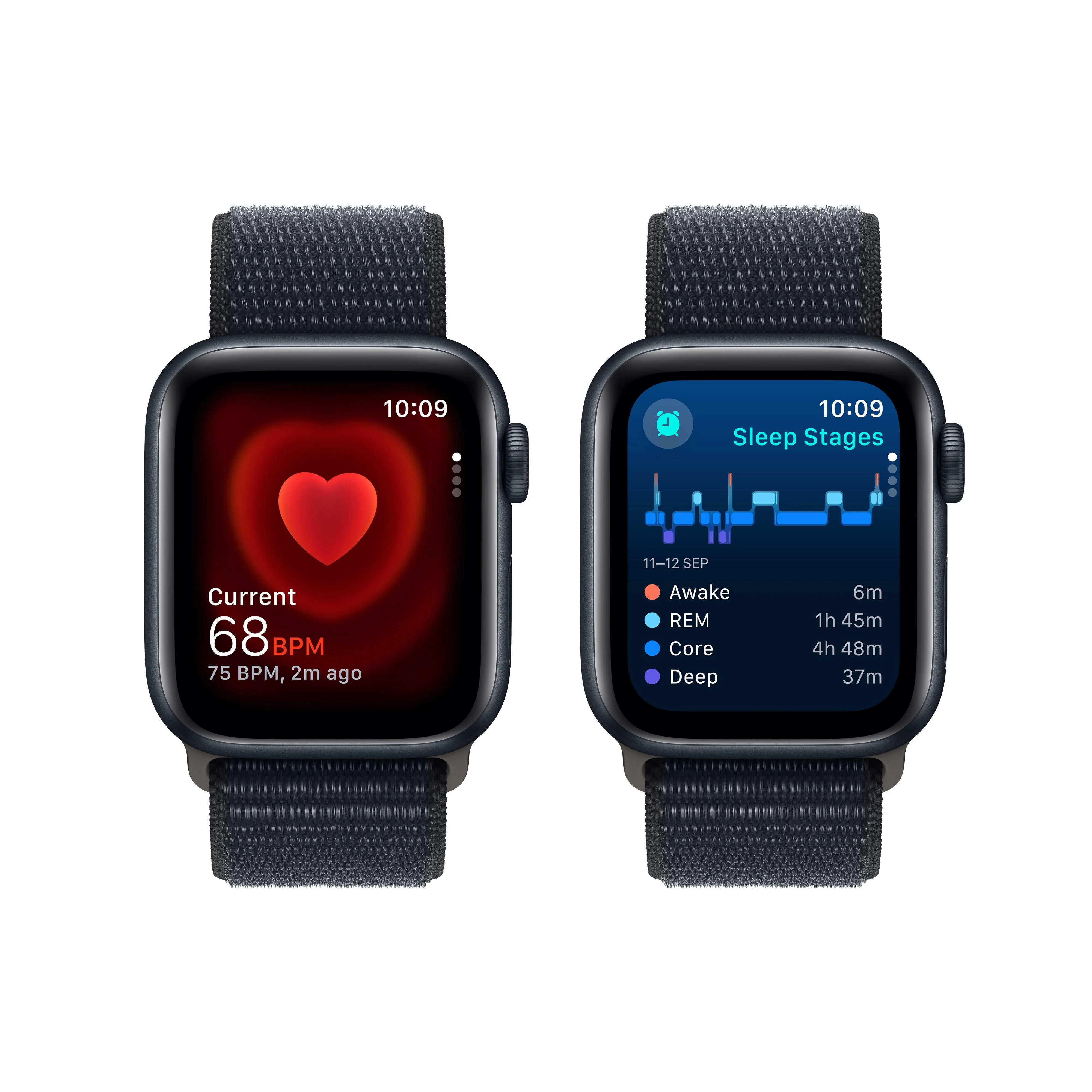 Apple Watch SE GPS 40mm Midnight Aluminium Case with Midnight Sport Loop - Image 5