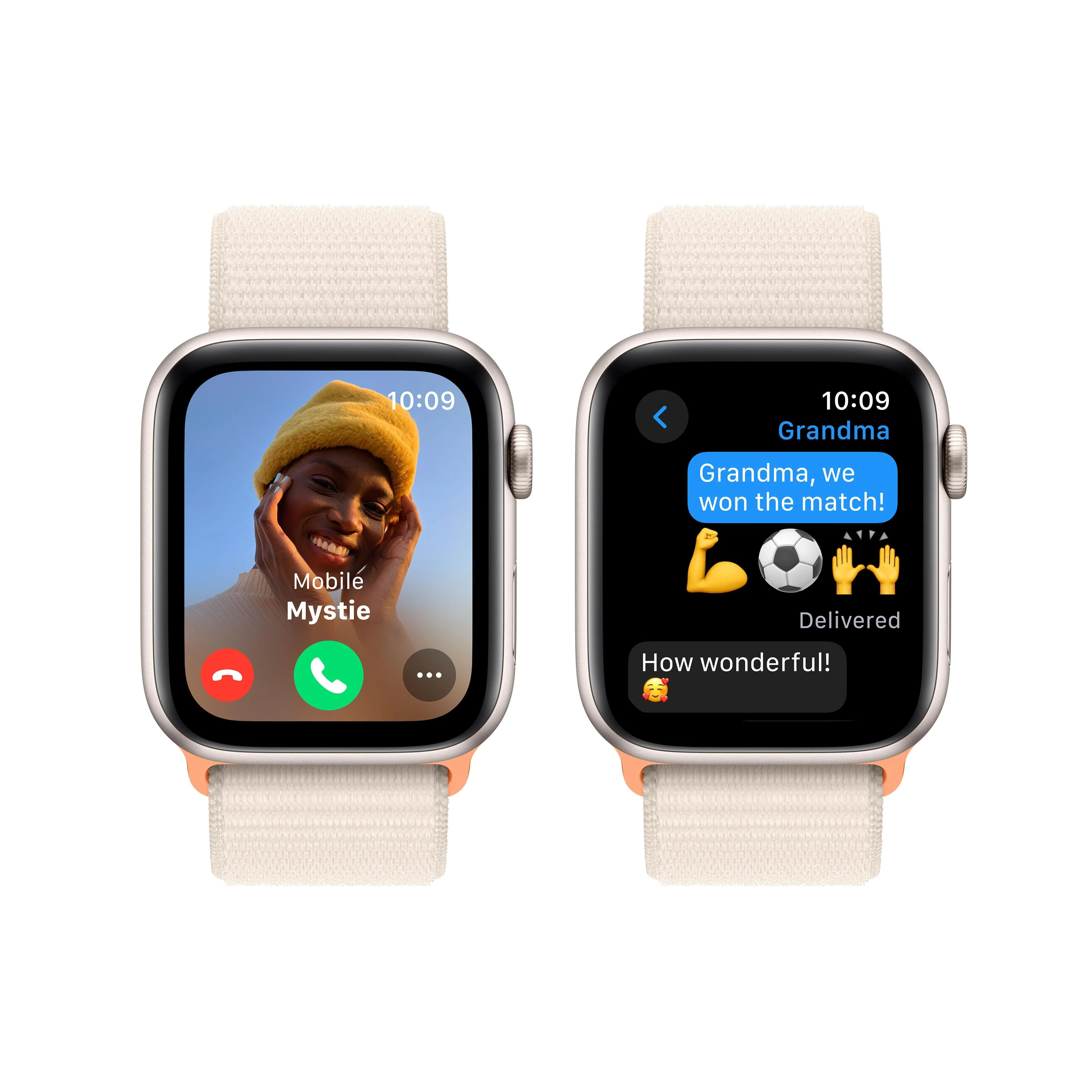 Apple Watch SE GPS 44mm Starlight Aluminium Case with Starlight Sport Loop - Image 4