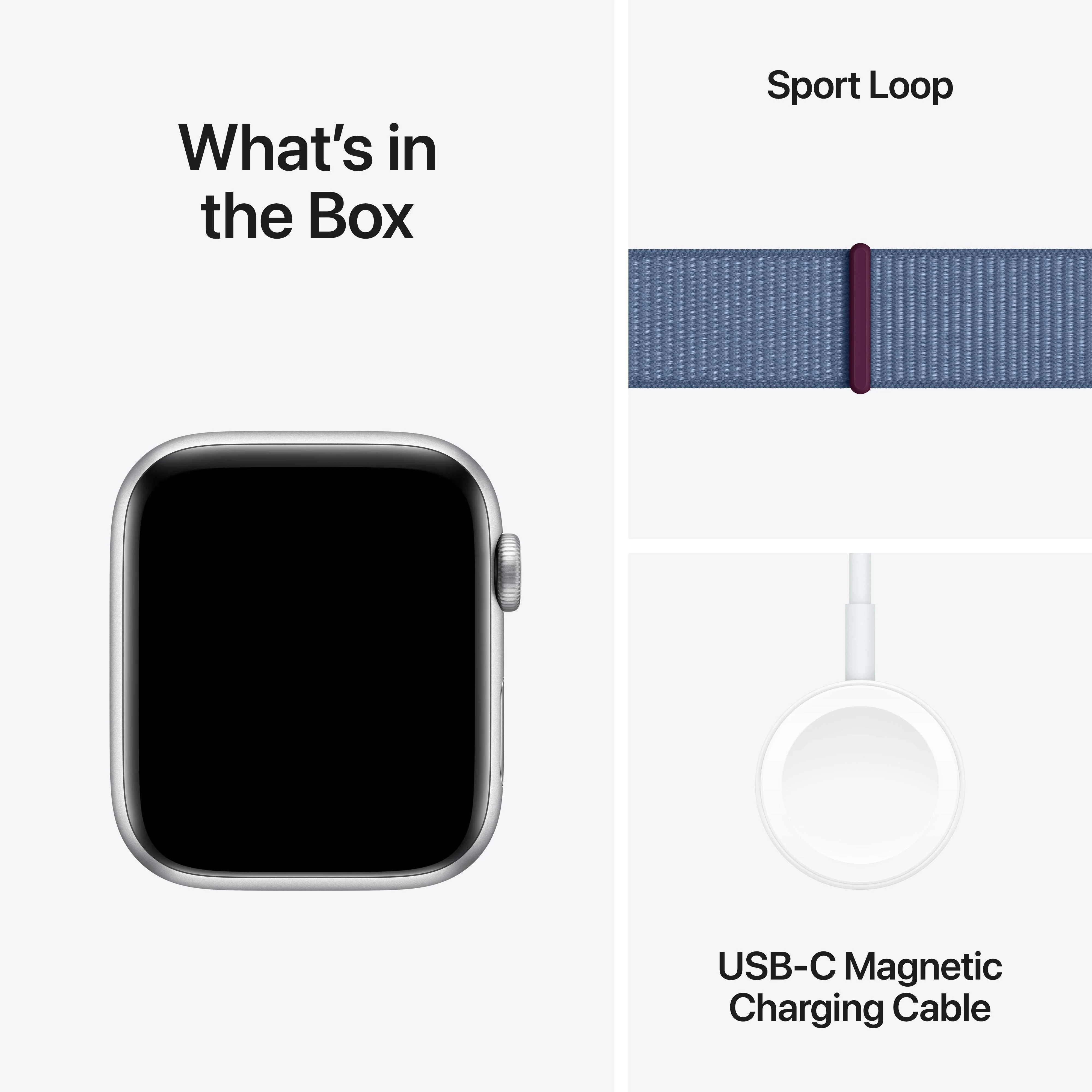 Apple Watch SE GPS 44mm Silver Aluminium Case with Winter Blue Sport Loop - Image 8