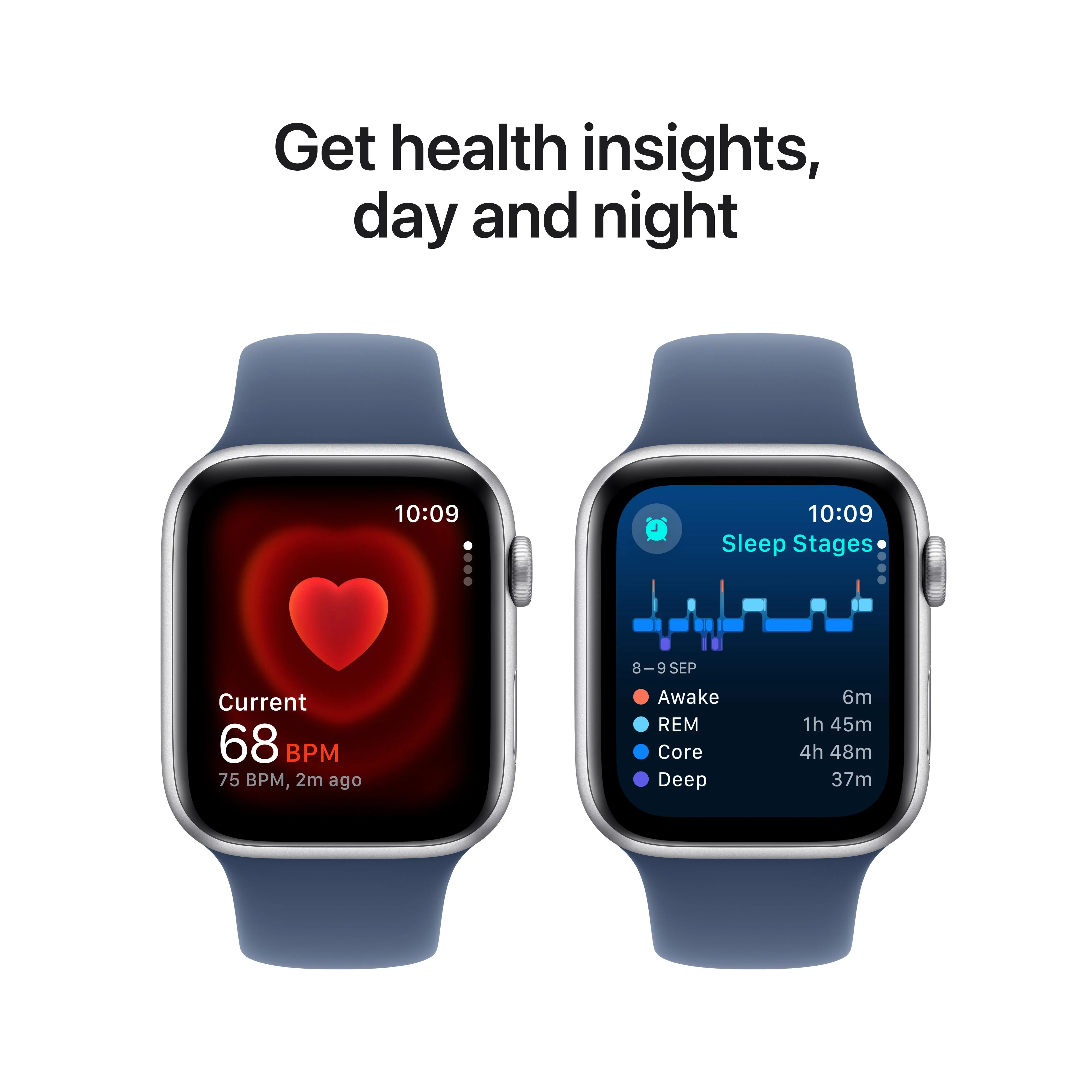 Apple Watch SE GPS 44mm Silver Aluminium Case with Denim Sport Band - M/L - Image 5