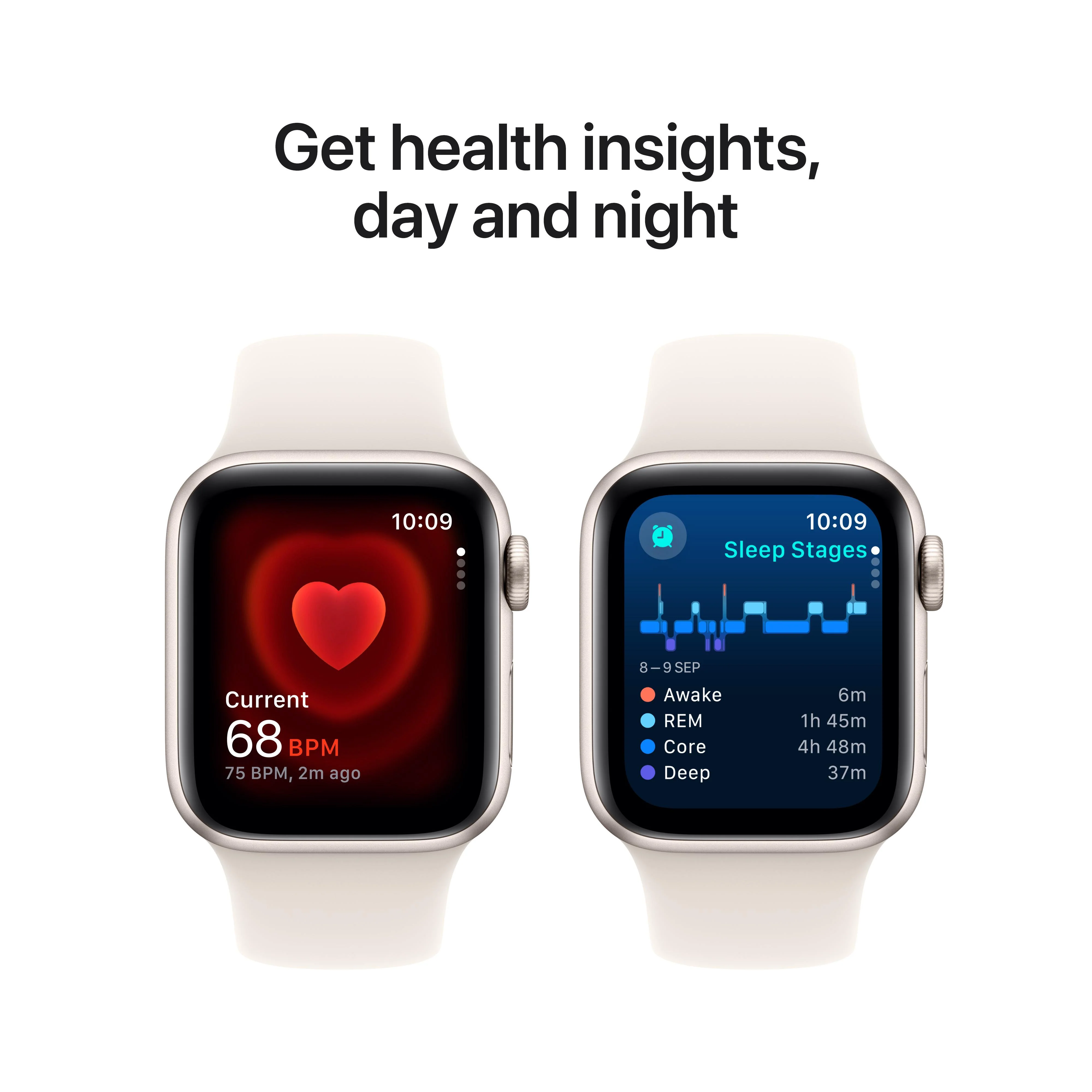 Apple Watch SE GPS + Cellular 40mm Starlight Aluminium Case with Starlight Sport Band - M/L - Image 5