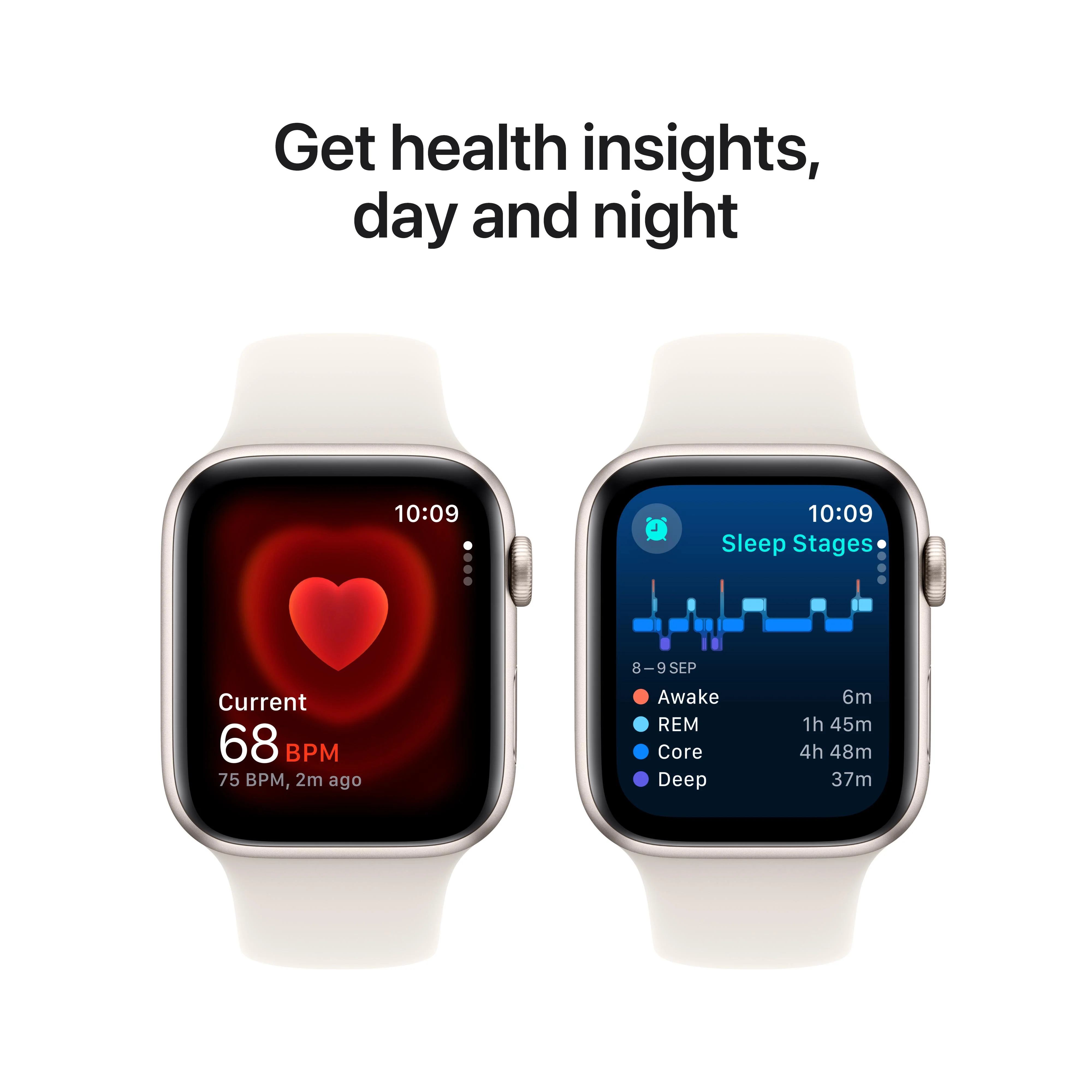 Apple Watch SE GPS + Cellular 44mm Starlight Aluminium Case with Starlight Sport Band - M/L - Image 5