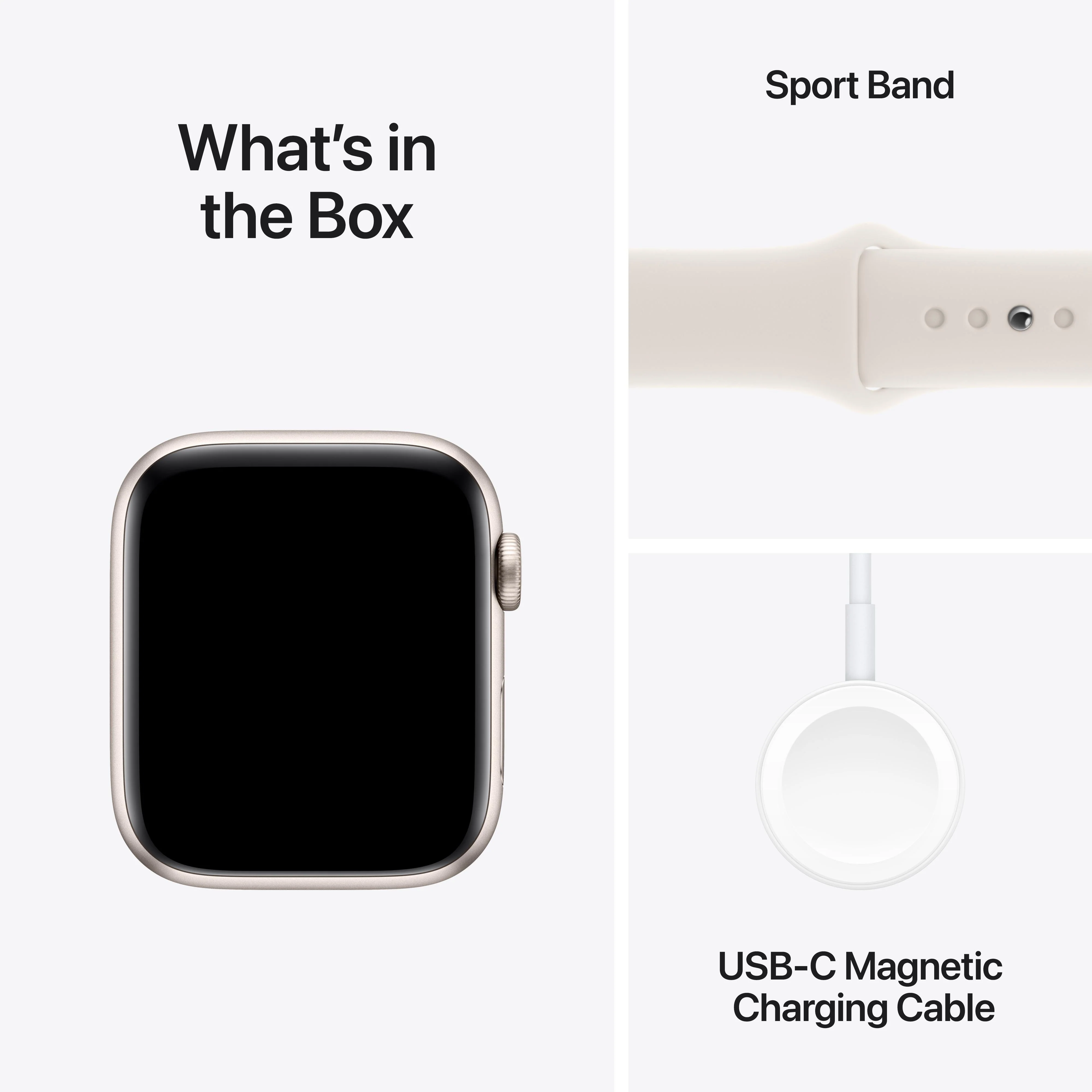 Apple Watch SE GPS + Cellular 44mm Starlight Aluminium Case with Starlight Sport Band - M/L - Image 7