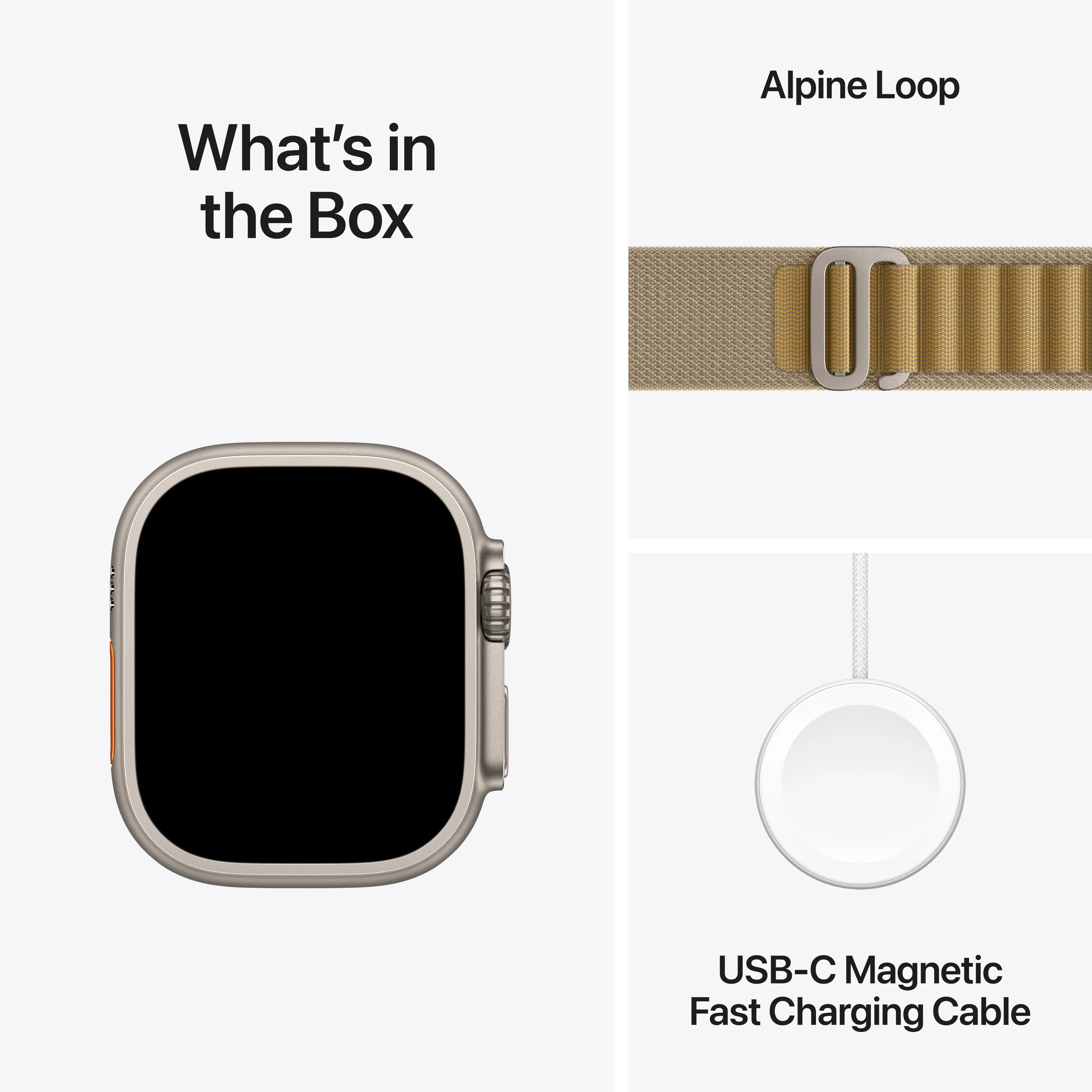 Apple Watch Ultra 2 GPS + Cellular 49mm Natural Titanium Case with Tan Alpine Loop - S - Image 9