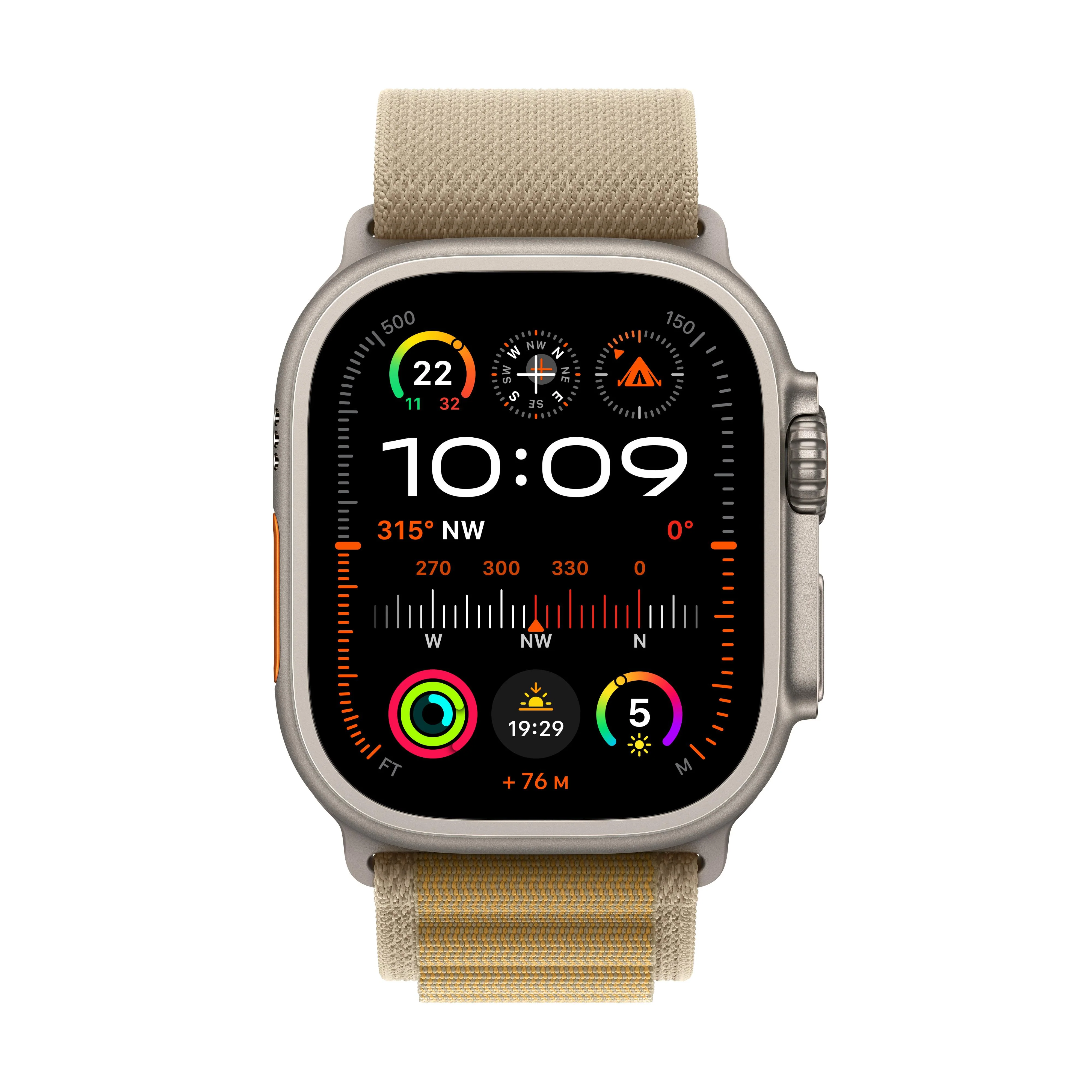 Apple Watch Ultra 2 GPS + Cellular 49mm Natural Titanium Case with Tan Alpine Loop - L - Image 2