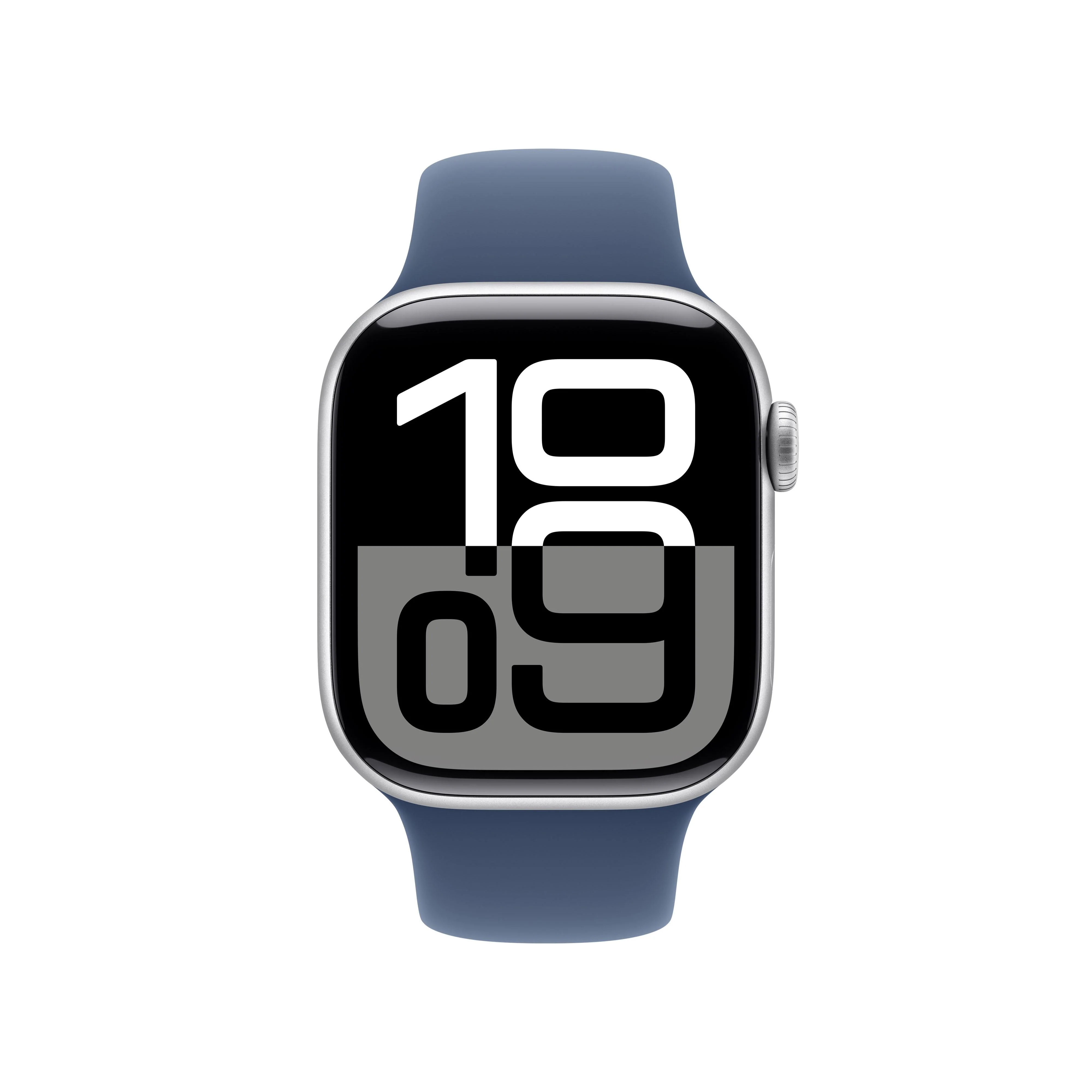 Apple Watch Series 10 GPS + Cellular 42mm Silver Aluminium Case with Denim Sport Band - S/M - Image 2