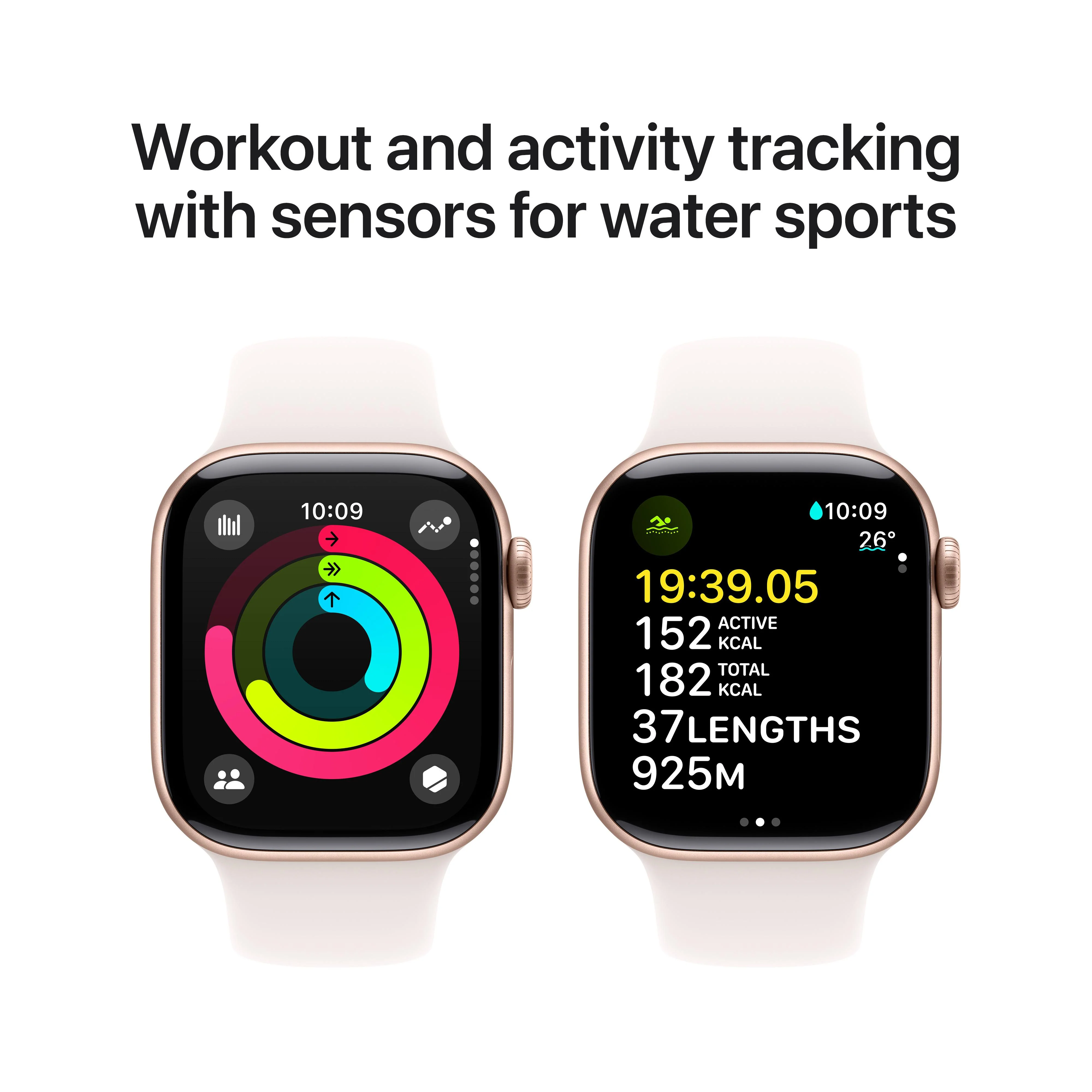 Apple Watch Series 10 GPS + Cellular 42mm Rose Gold Aluminium Case with Light Blush Sport Band - M/L - Image 4