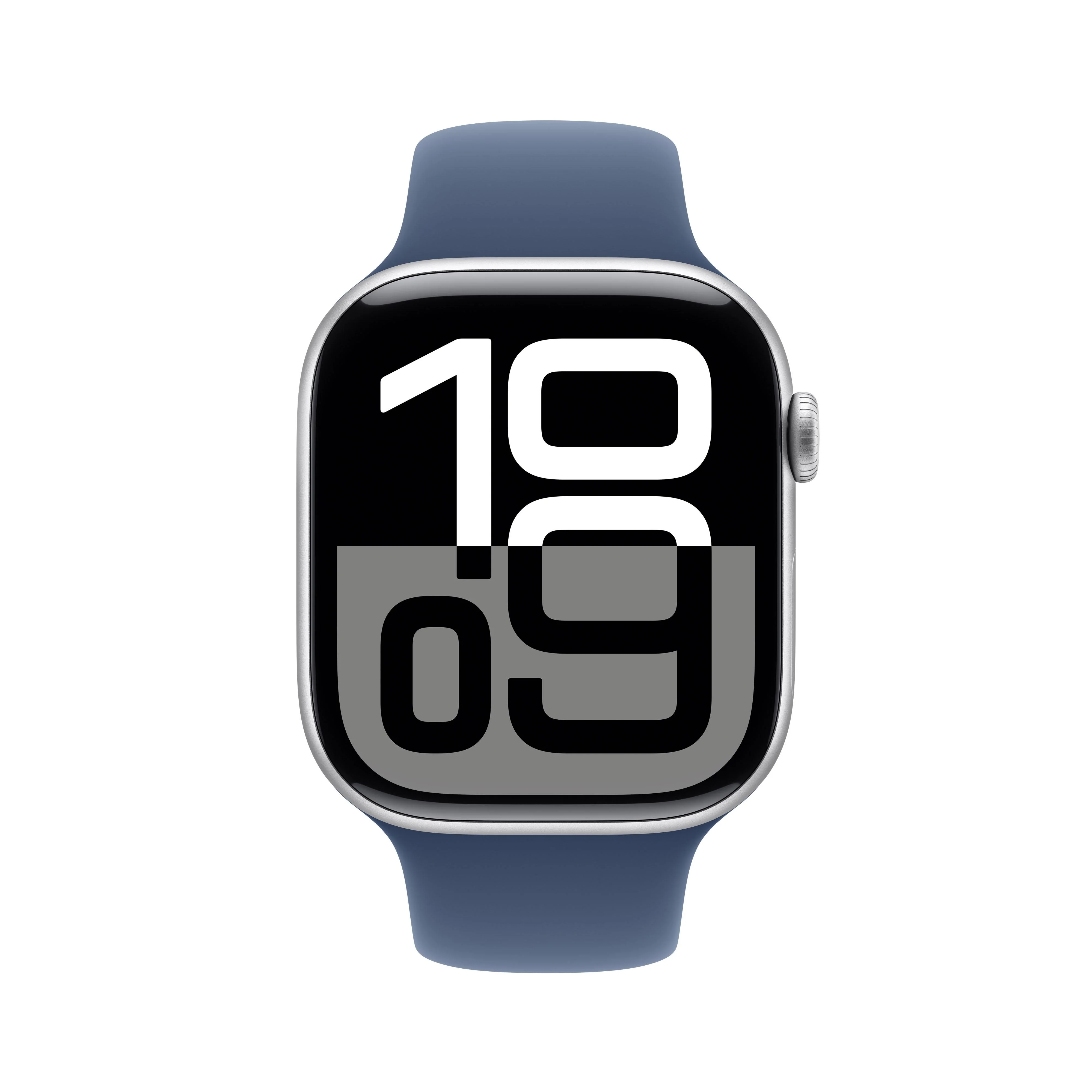 Apple Watch Series 10 GPS 46mm Silver Aluminium Case with Denim Sport Band - M/L - Image 2