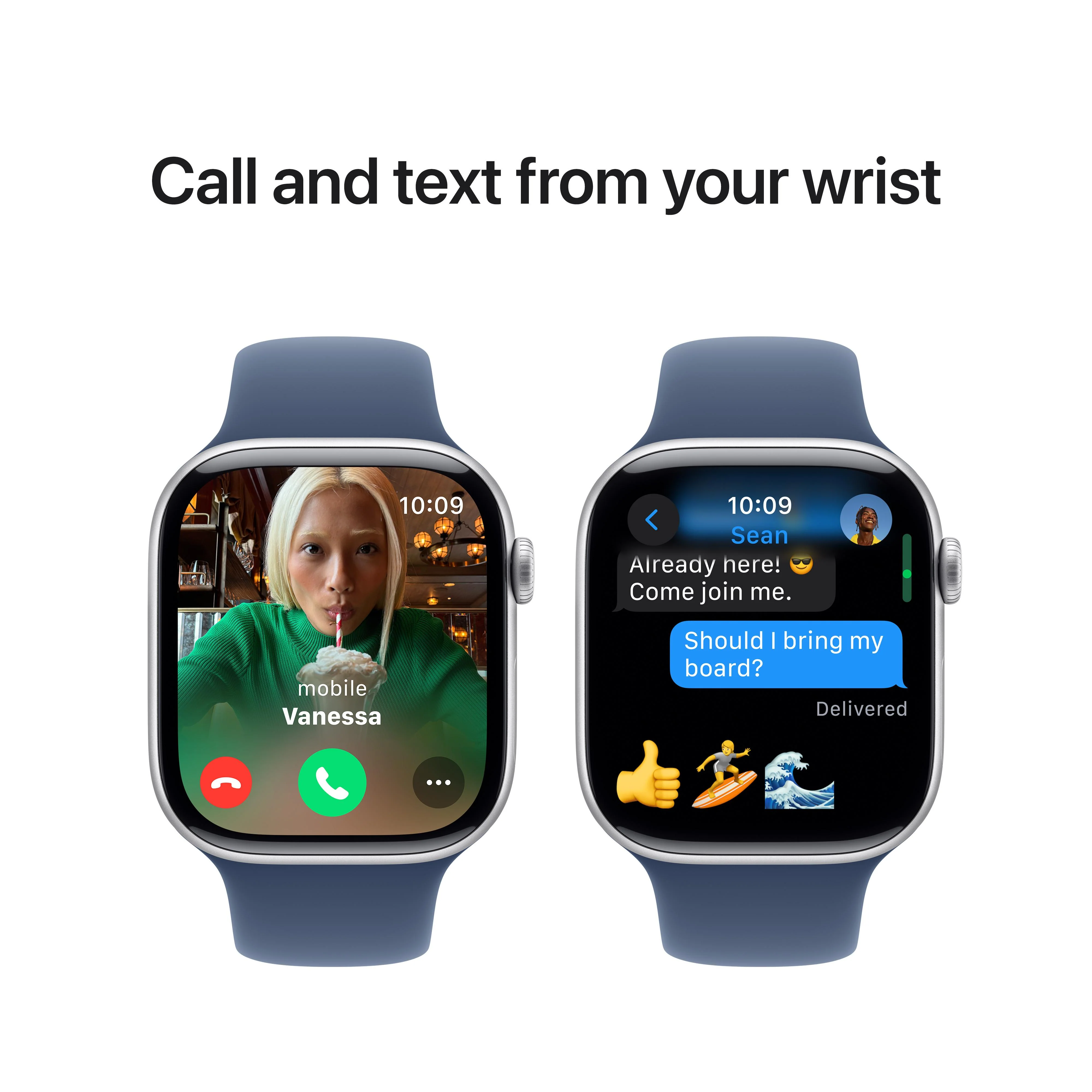 Apple Watch Series 10 GPS 46mm Silver Aluminium Case with Denim Sport Band - M/L - Image 7