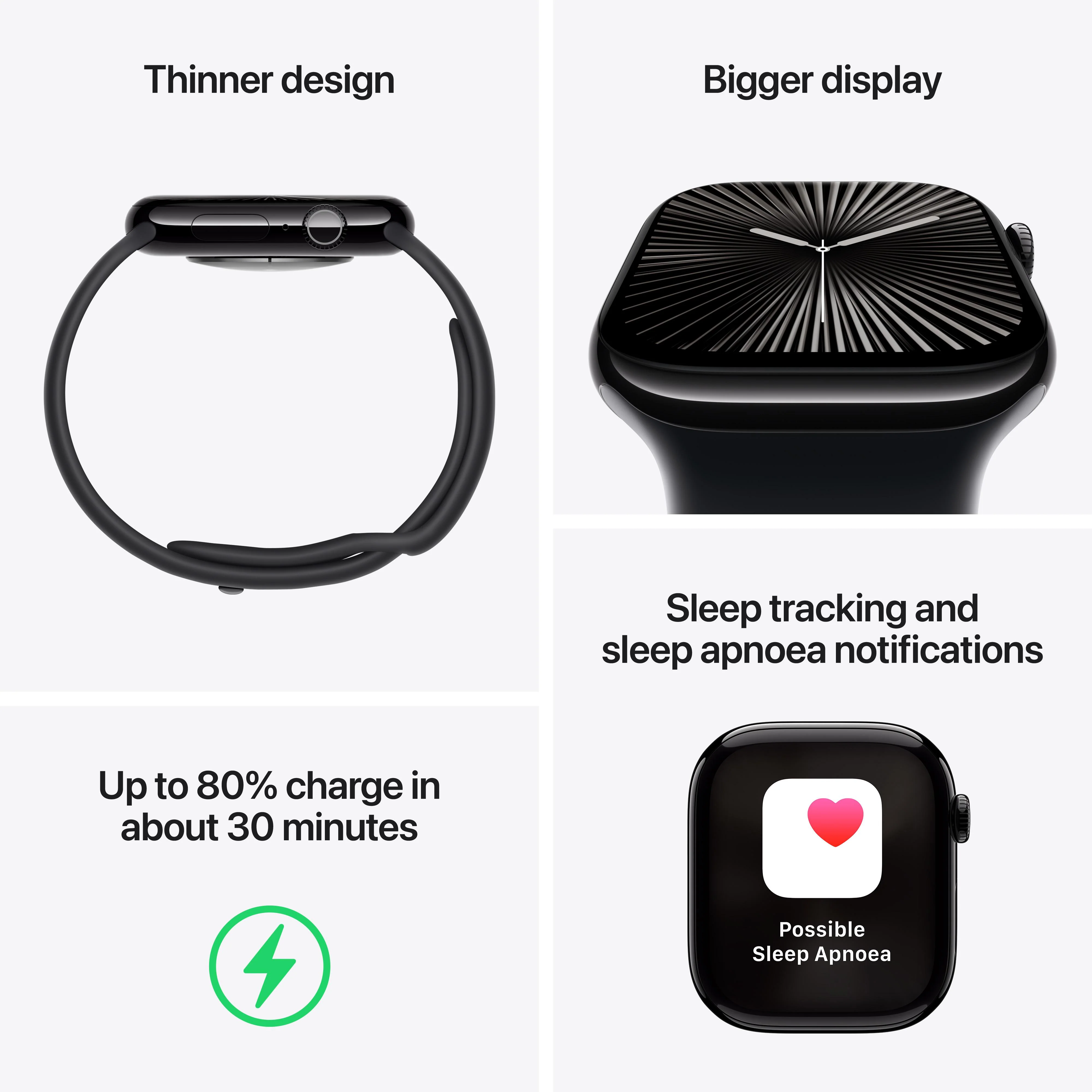 Apple Watch Series 10 GPS 42mm Rose Gold Aluminium Case with Plum Sport Loop - Image 3
