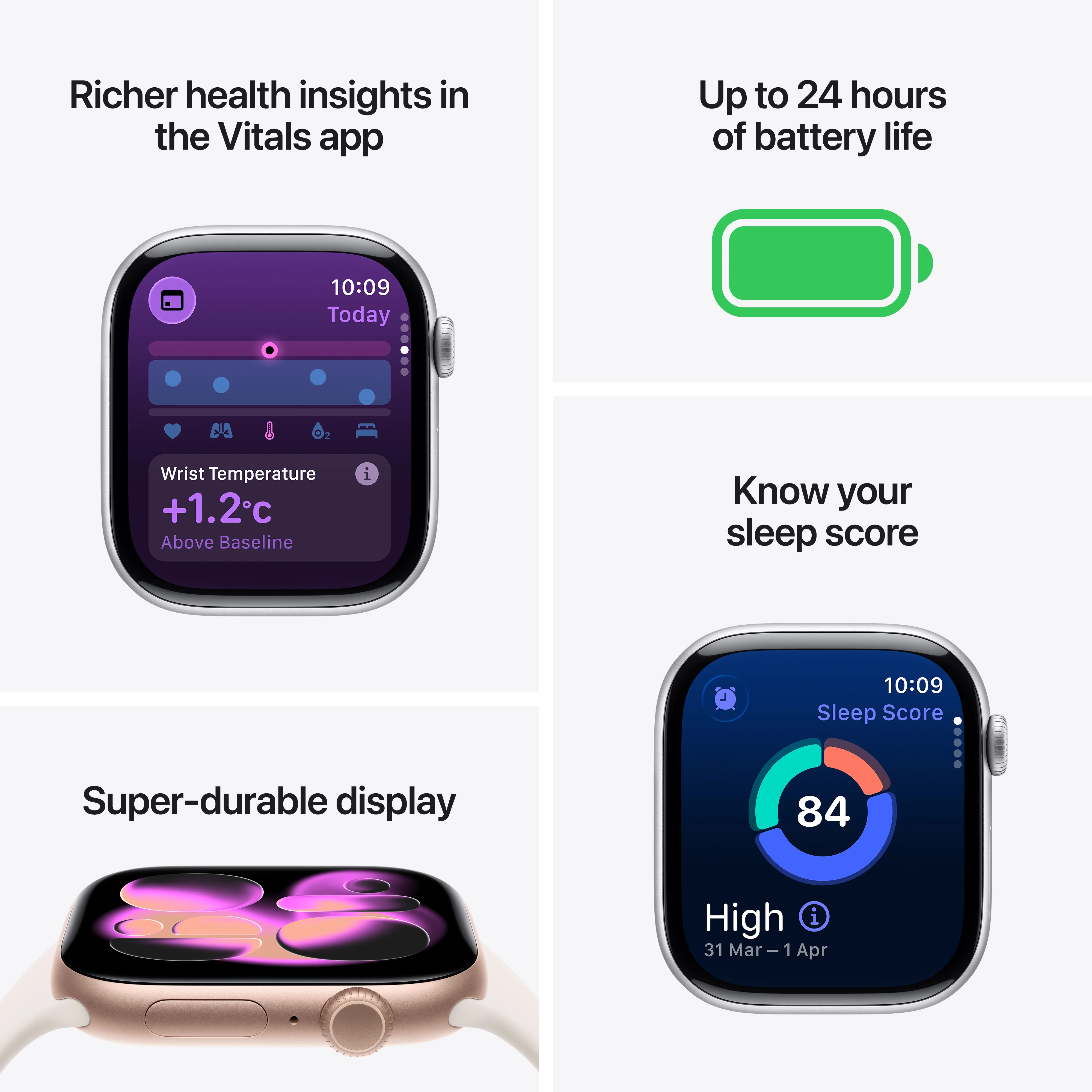 Apple Watch Series 11 GPS 46mm Rose Gold Aluminium Case with Light Blush Sport Band - S/M - Image 3