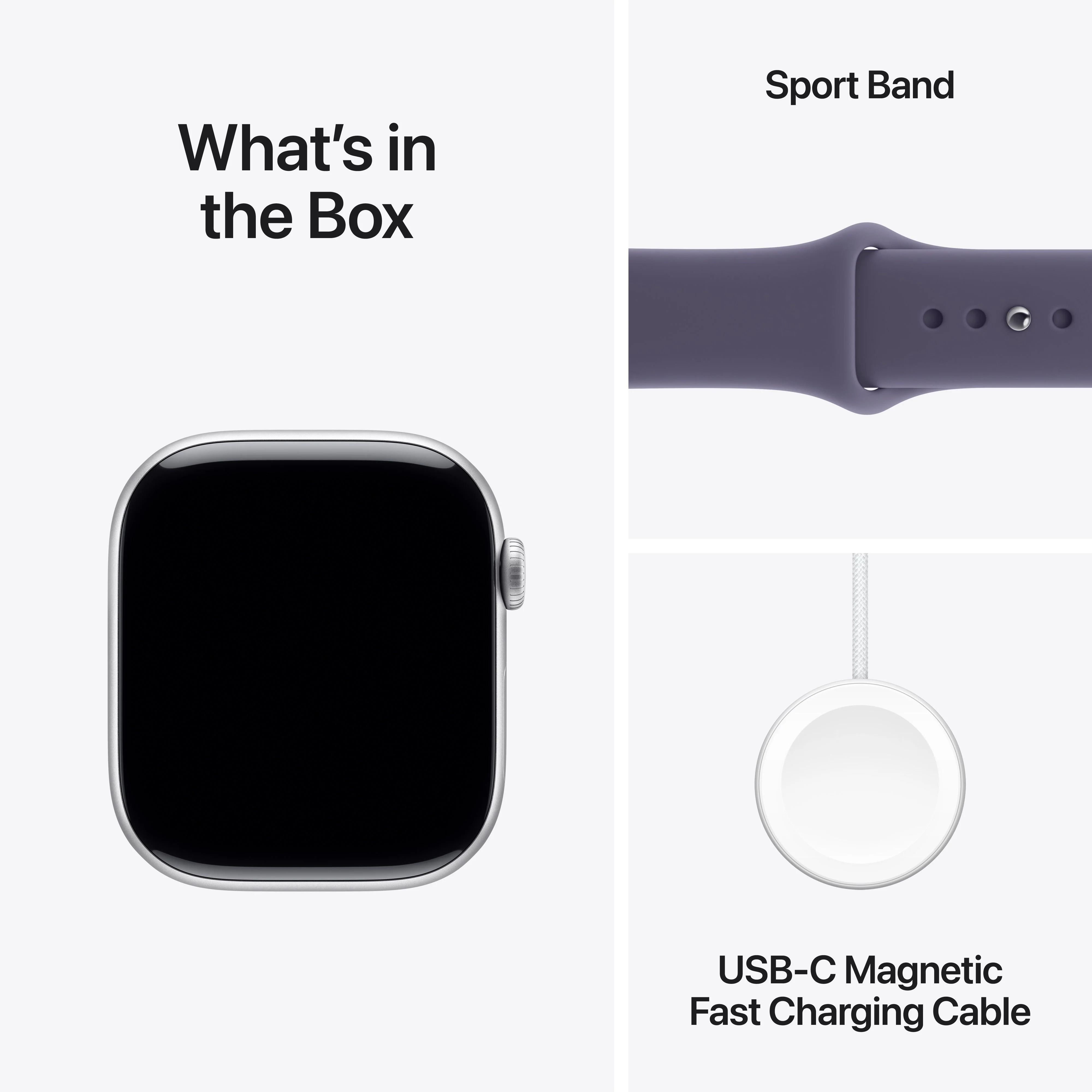 Apple Watch Series 11 GPS 46mm Silver Aluminium Case with Purple Fog Sport Band - M/L - Image 8