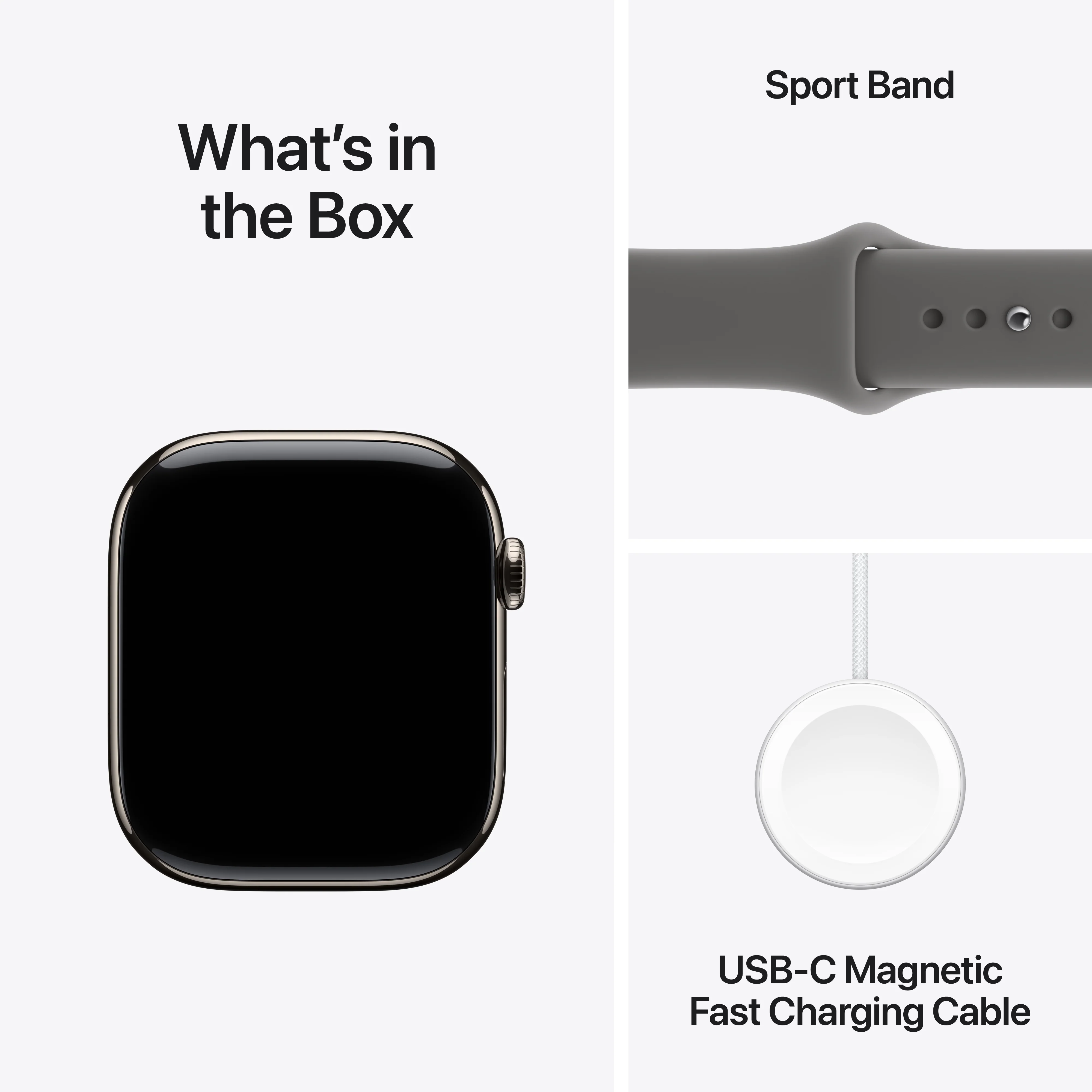 Apple Watch Series 11 GPS + Cellular 42mm Natural Titanium Case with Stone Grey Sport Band - M/L - Image 8