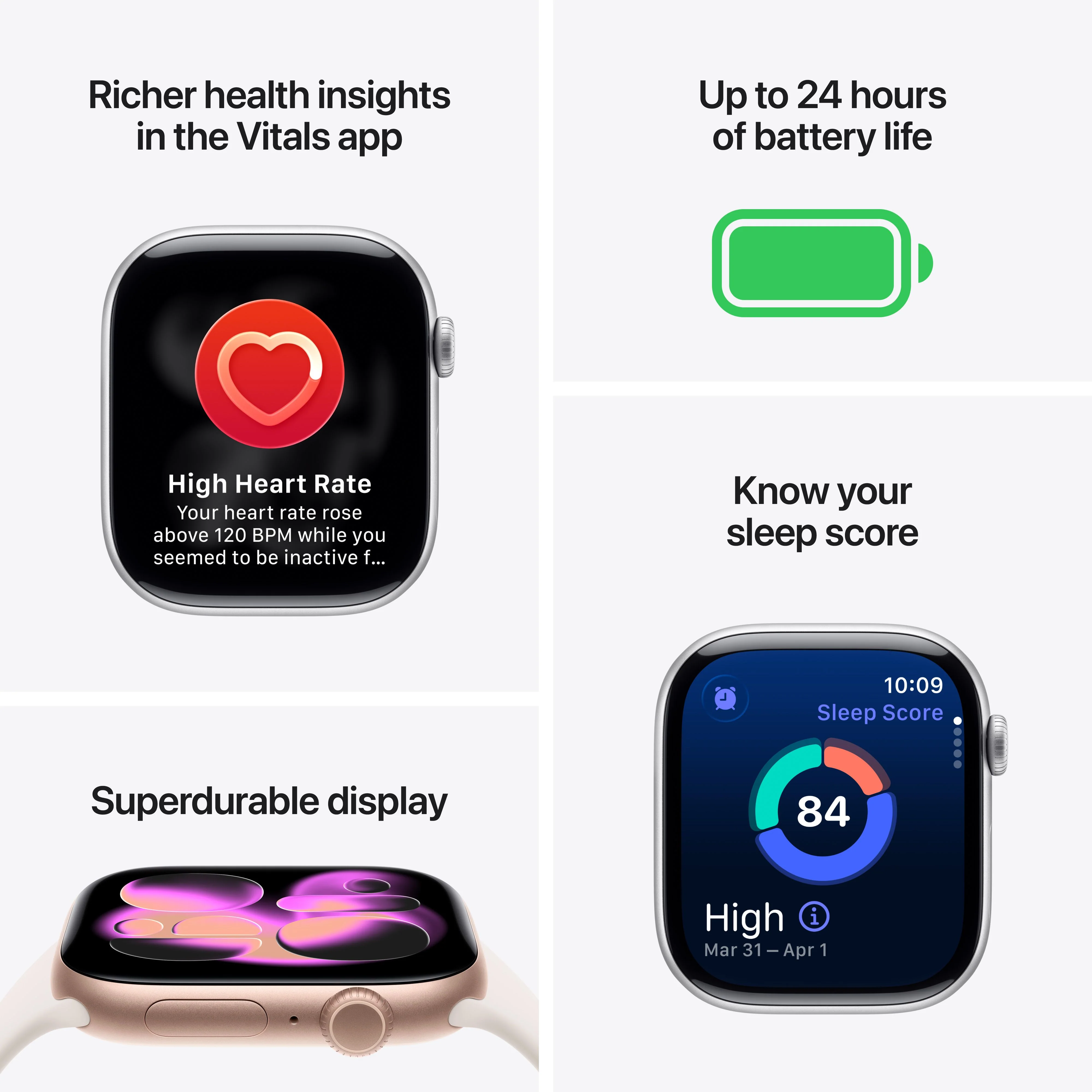 Apple Watch Series 11 GPS + Cellular 42mm Gold Titanium Case with Light Blush Sport Band - S/M - Image 3
