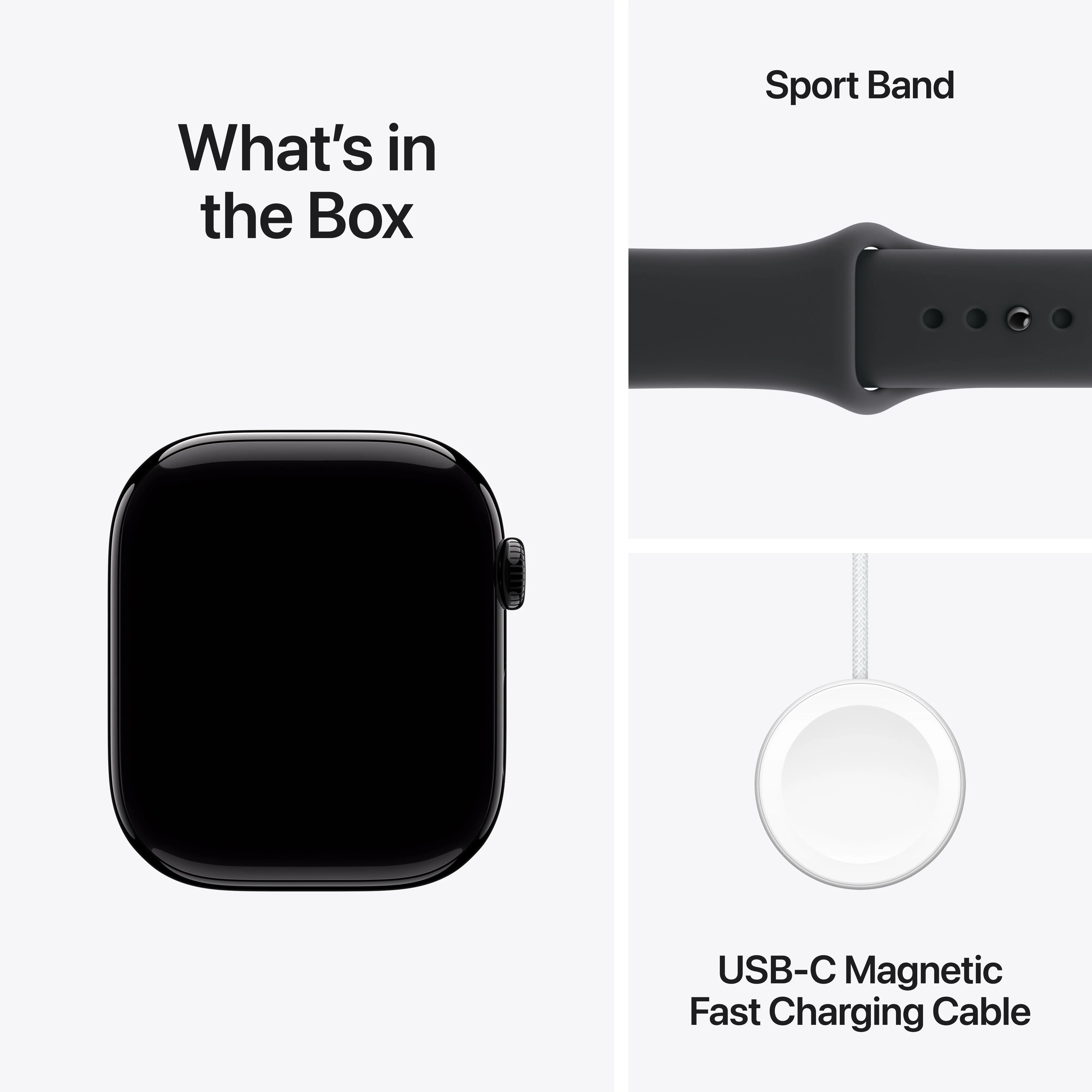 Apple Watch Series 11 GPS + Cellular 46mm Jet Black Aluminium Case with Black Sport Band - S/M - Image 8