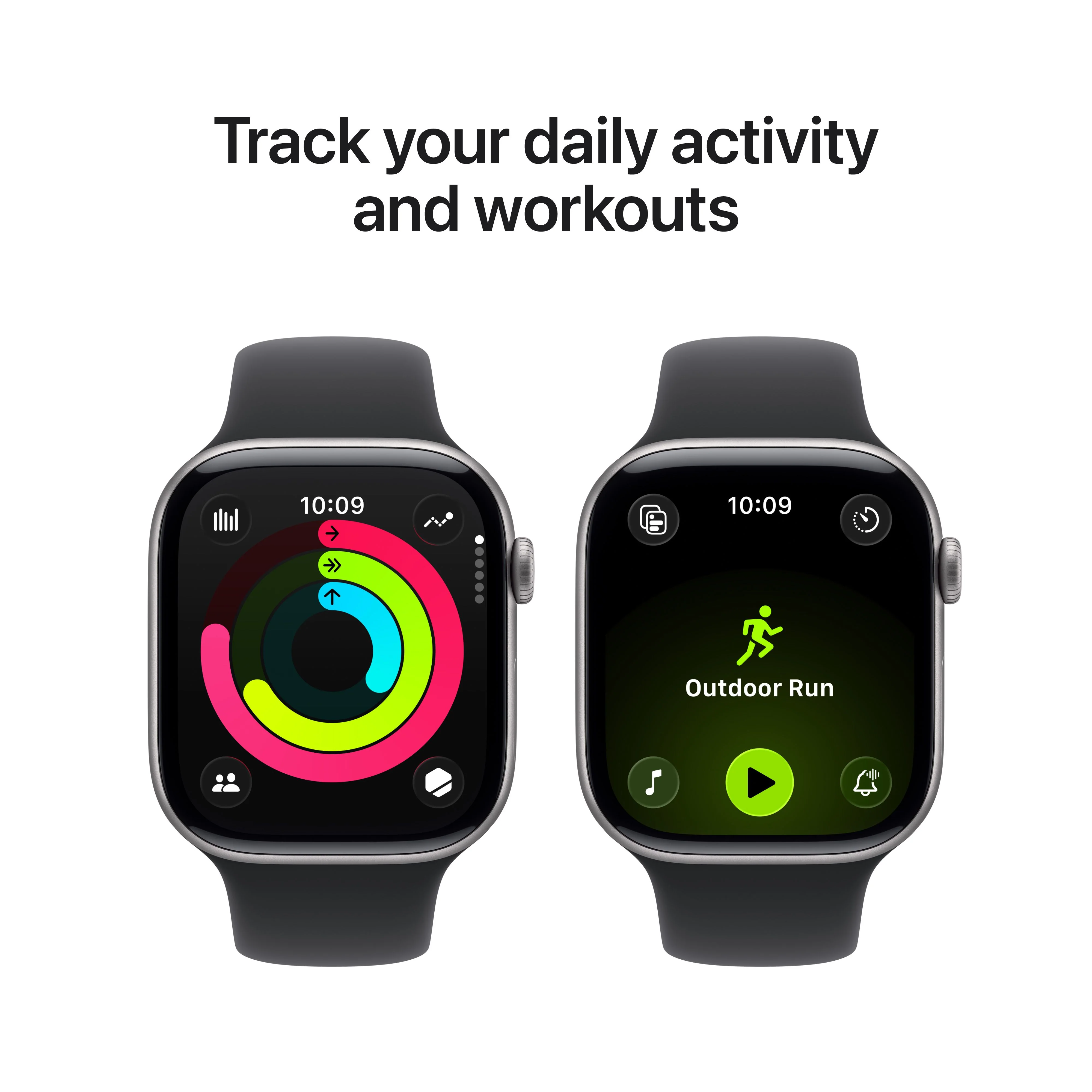 Apple Watch Series 11 GPS + Cellular 46mm Space Grey Aluminium Case with Black Sport Band - S/M - Image 4