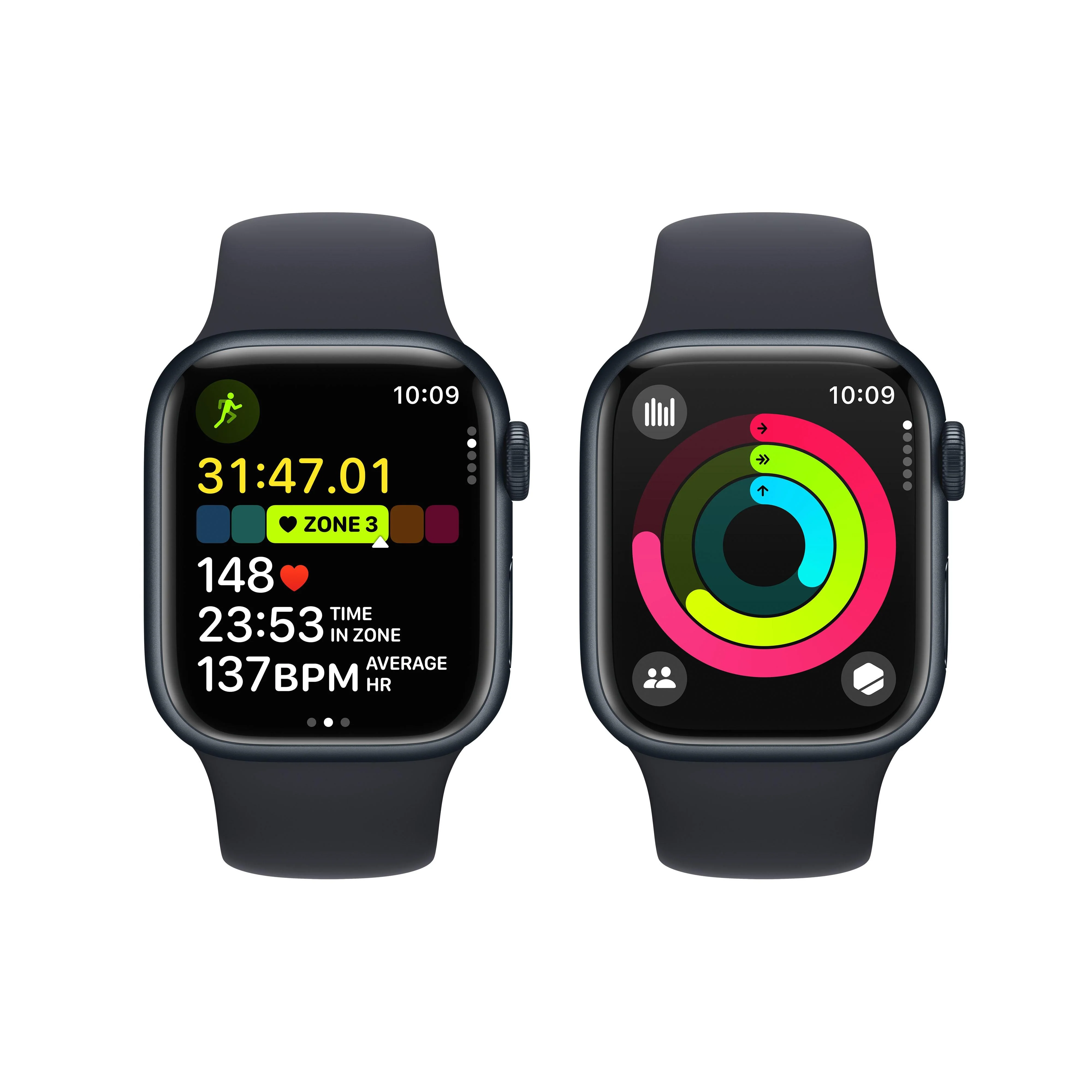 Apple Watch Series 9 GPS + Cellular 41mm Midnight Aluminium Case with Midnight Sport Band - S/M - Image 8