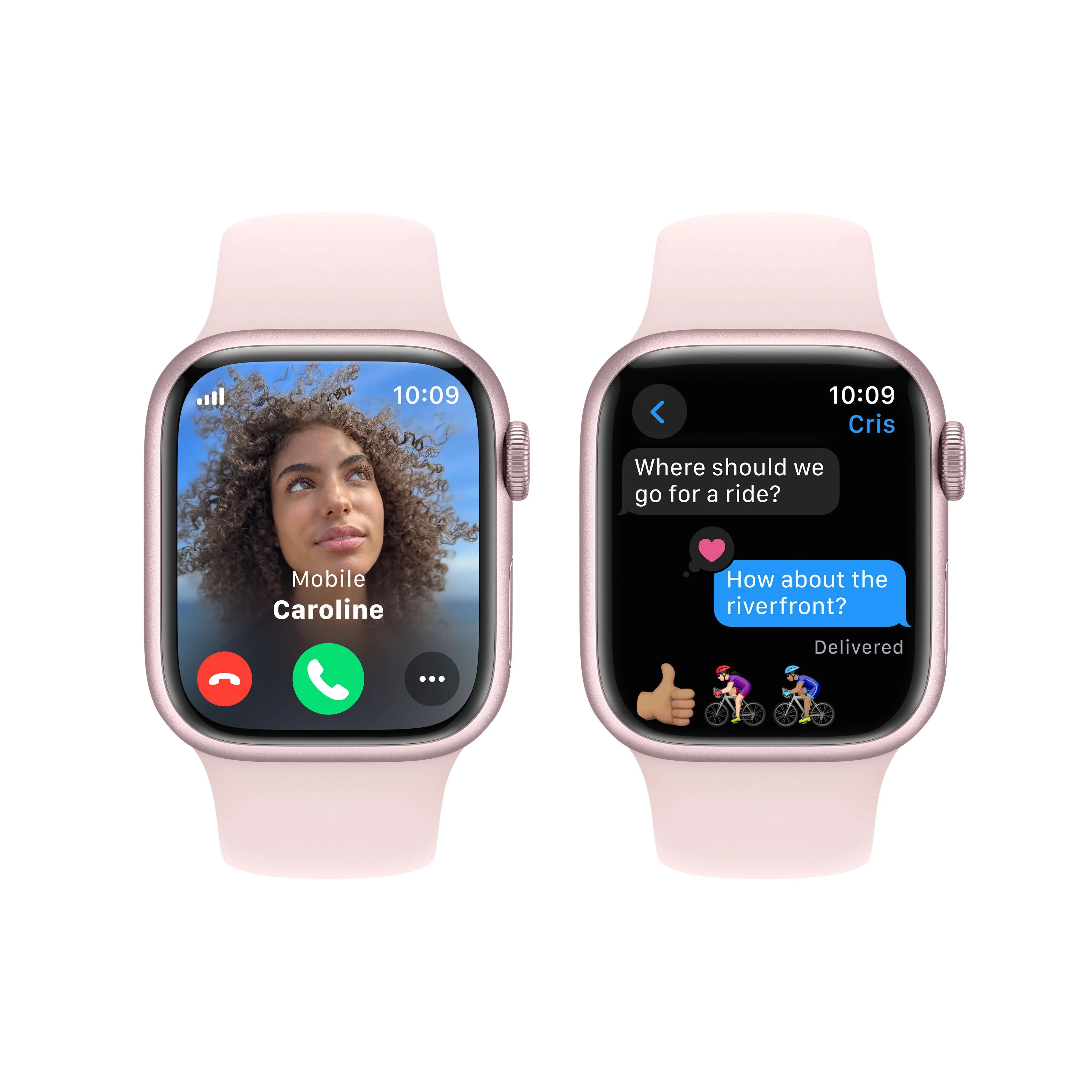 Apple Watch Series 9 GPS + Cellular 41mm Pink Aluminium Case with Light Pink Sport Band - S/M - Image 6