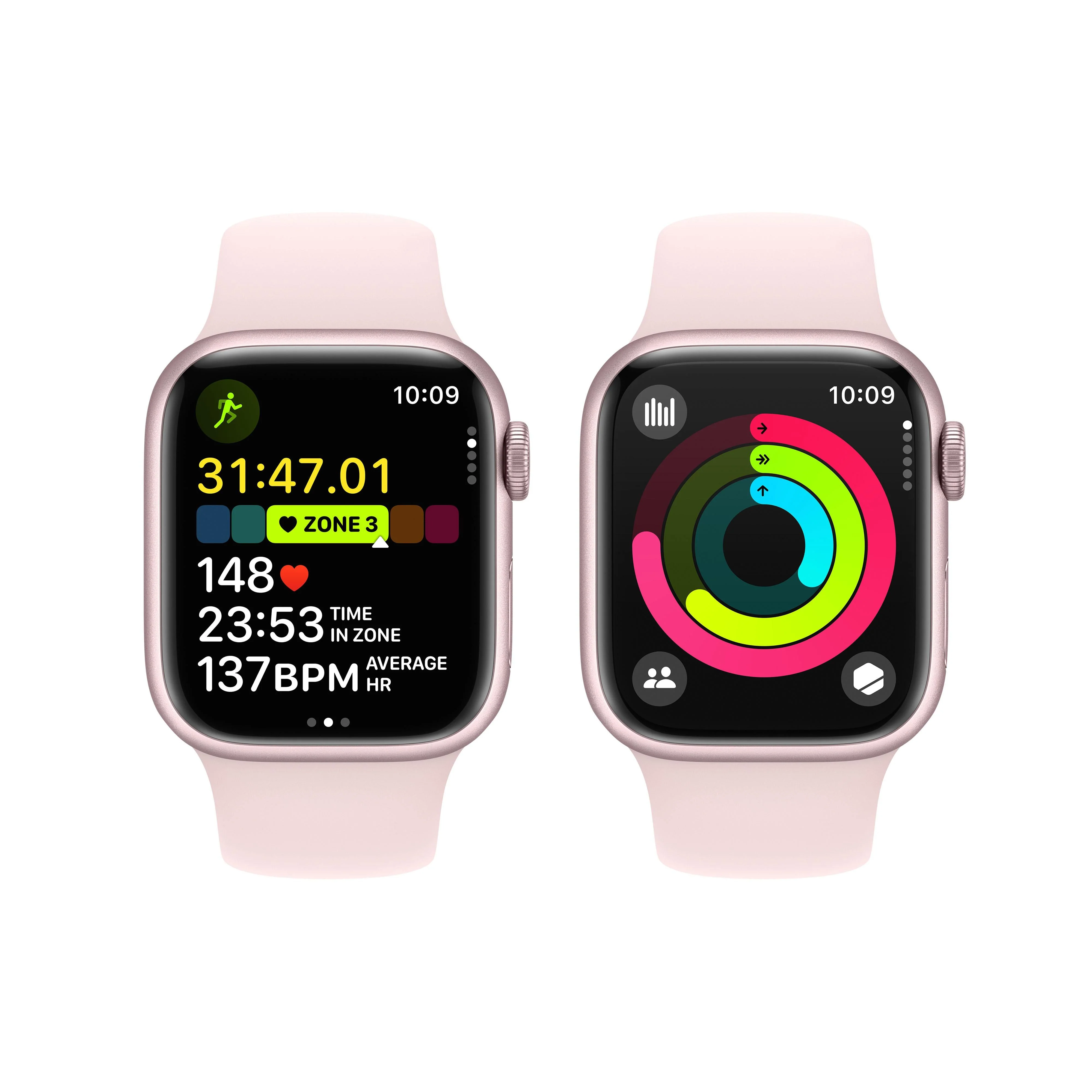 Apple Watch Series 9 GPS + Cellular 41mm Pink Aluminium Case with Light Pink Sport Band - S/M - Image 8