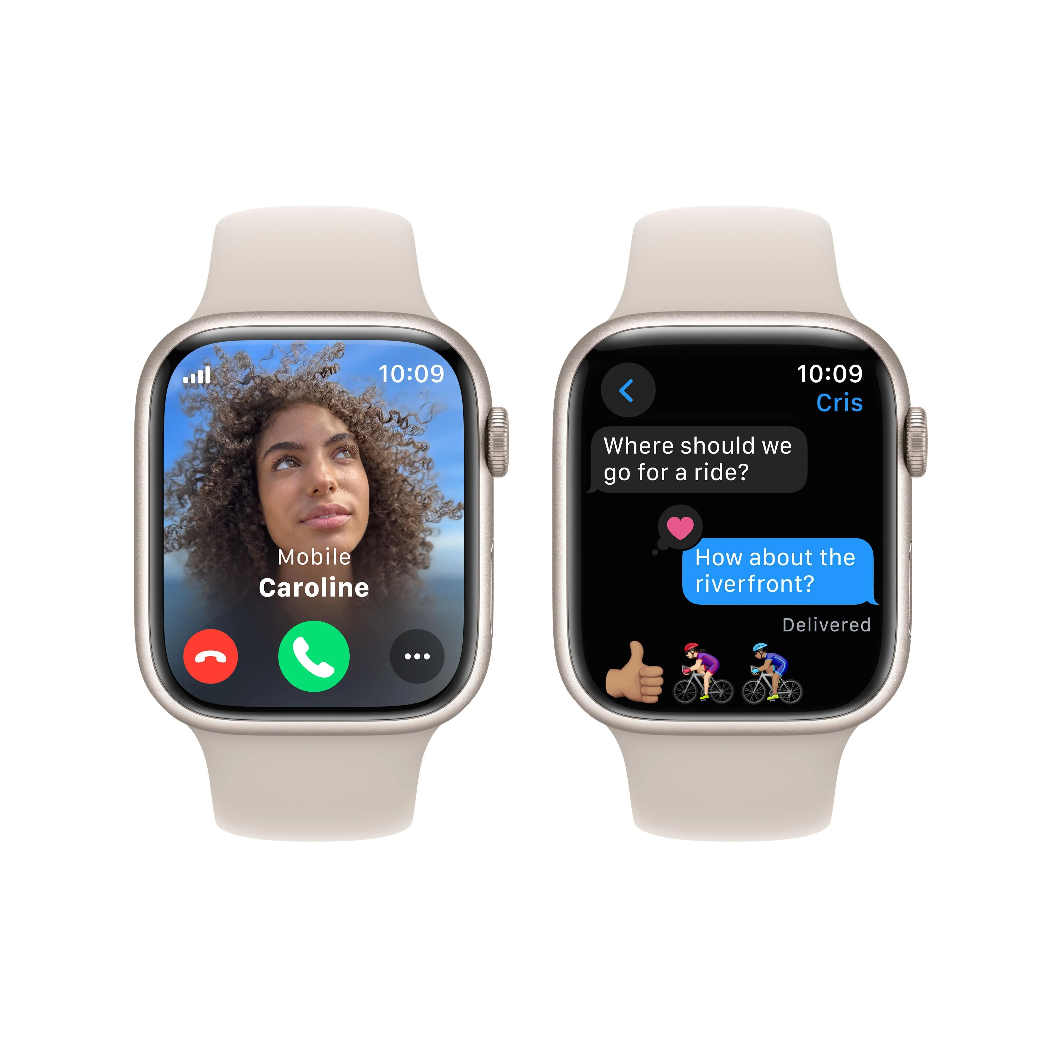Apple Watch Series 9 GPS + Cellular 45mm Starlight Aluminium Case with Starlight Sport Band - M/L - Image 6