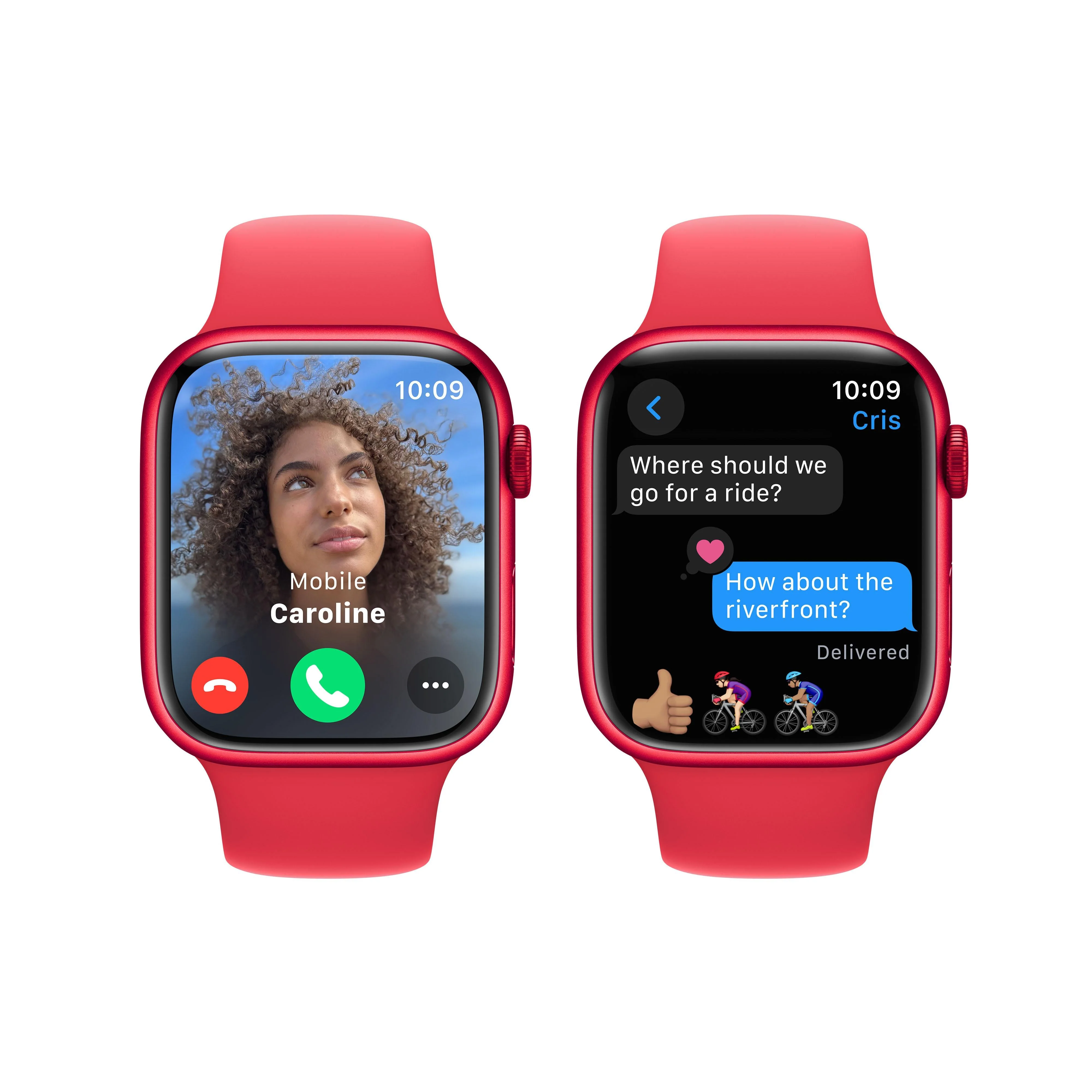 Apple Watch Series 9 GPS 45mm (PRODUCT)RED Aluminium Case with (PRODUCT)RED Sport Band - S/M - Image 6
