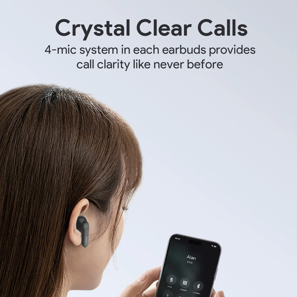 Aukey EP-B2 True Wireless Earbuds With Adaptive Hybrid ANC BT5.4 (Sky Blue) - Image 4