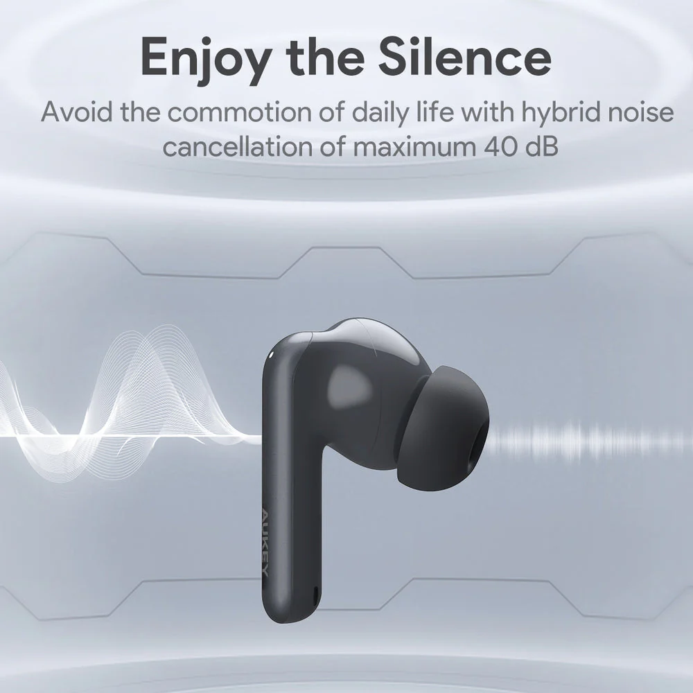 Aukey EP-B2 True Wireless Earbuds With Adaptive Hybrid ANC BT5.4 (Sky Blue) - Image 7