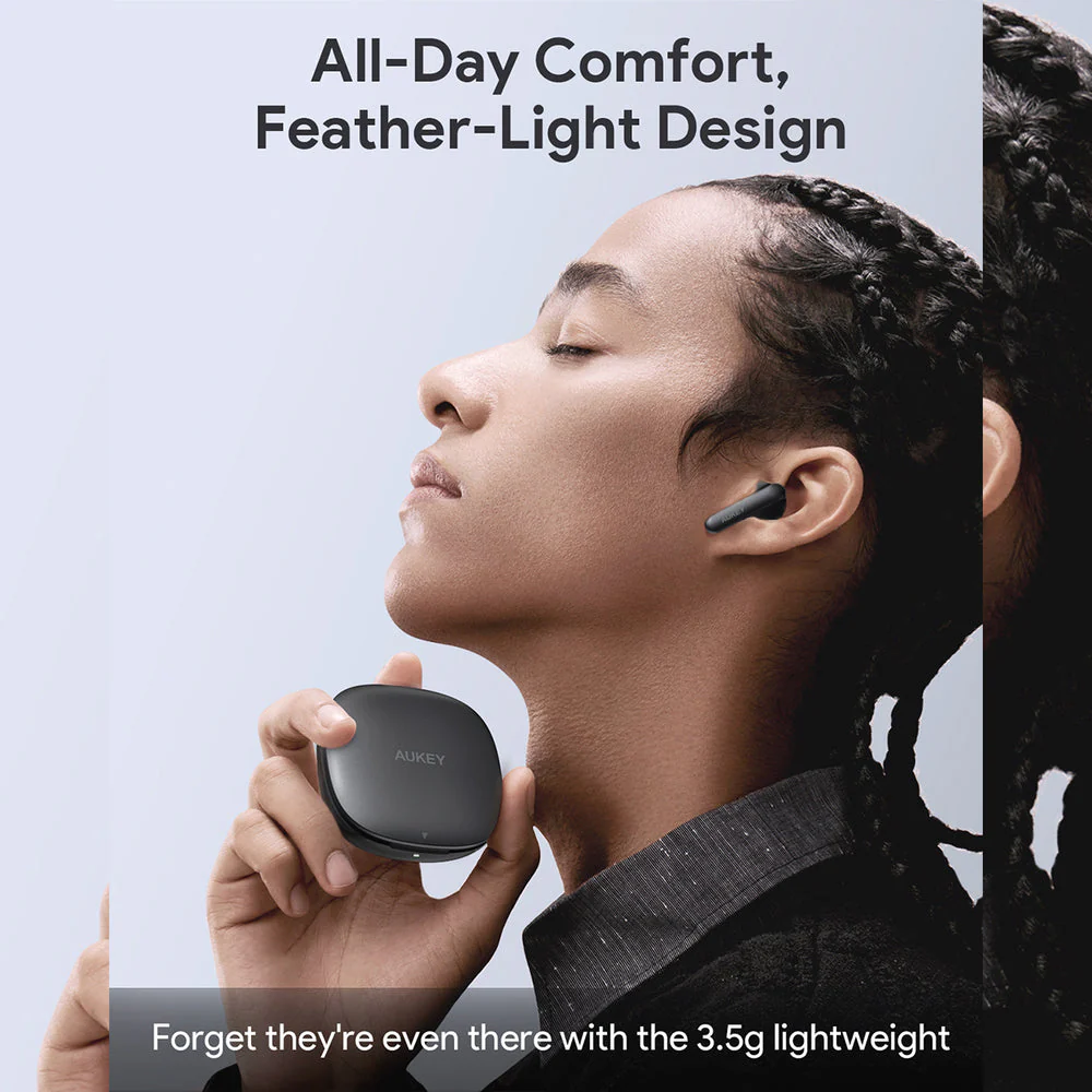 Aukey EP-B2 True Wireless Earbuds With Adaptive Hybrid ANC BT5.4 (Sky Blue) - Image 9